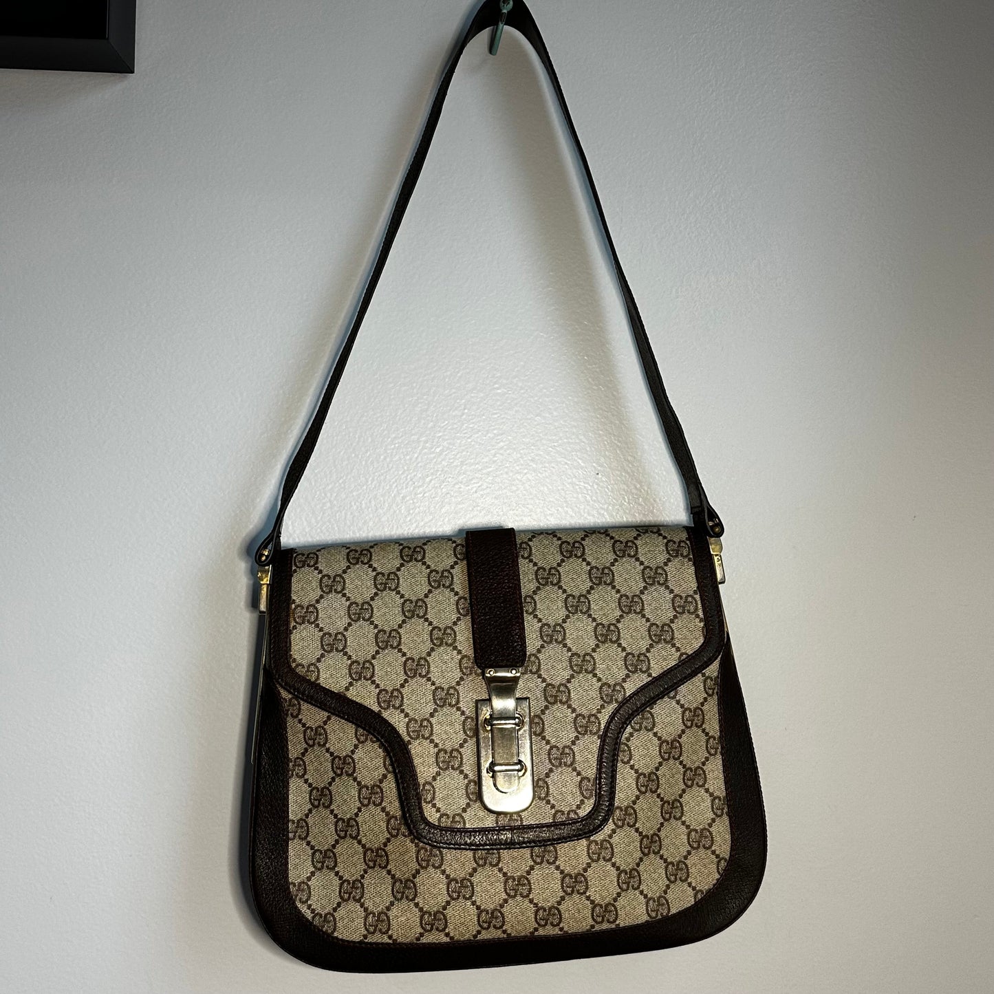 Gucci Leather Canvas Shoulder Bag