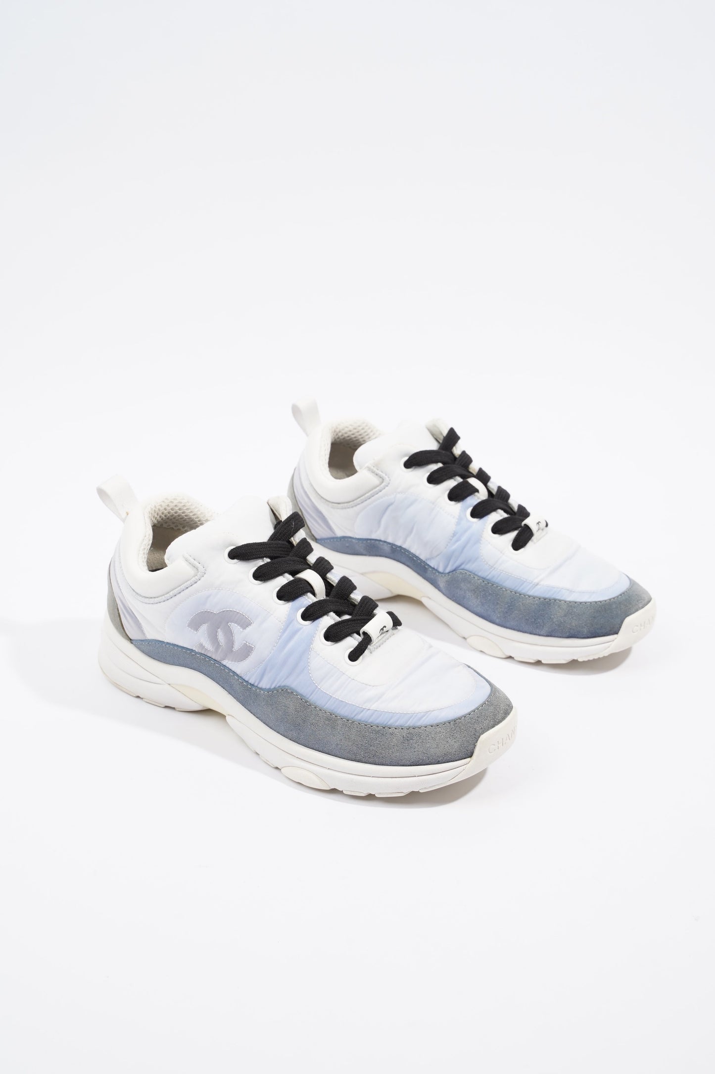 Chanel CC Logo Light Blue White Fabric EU 36 UK 3
