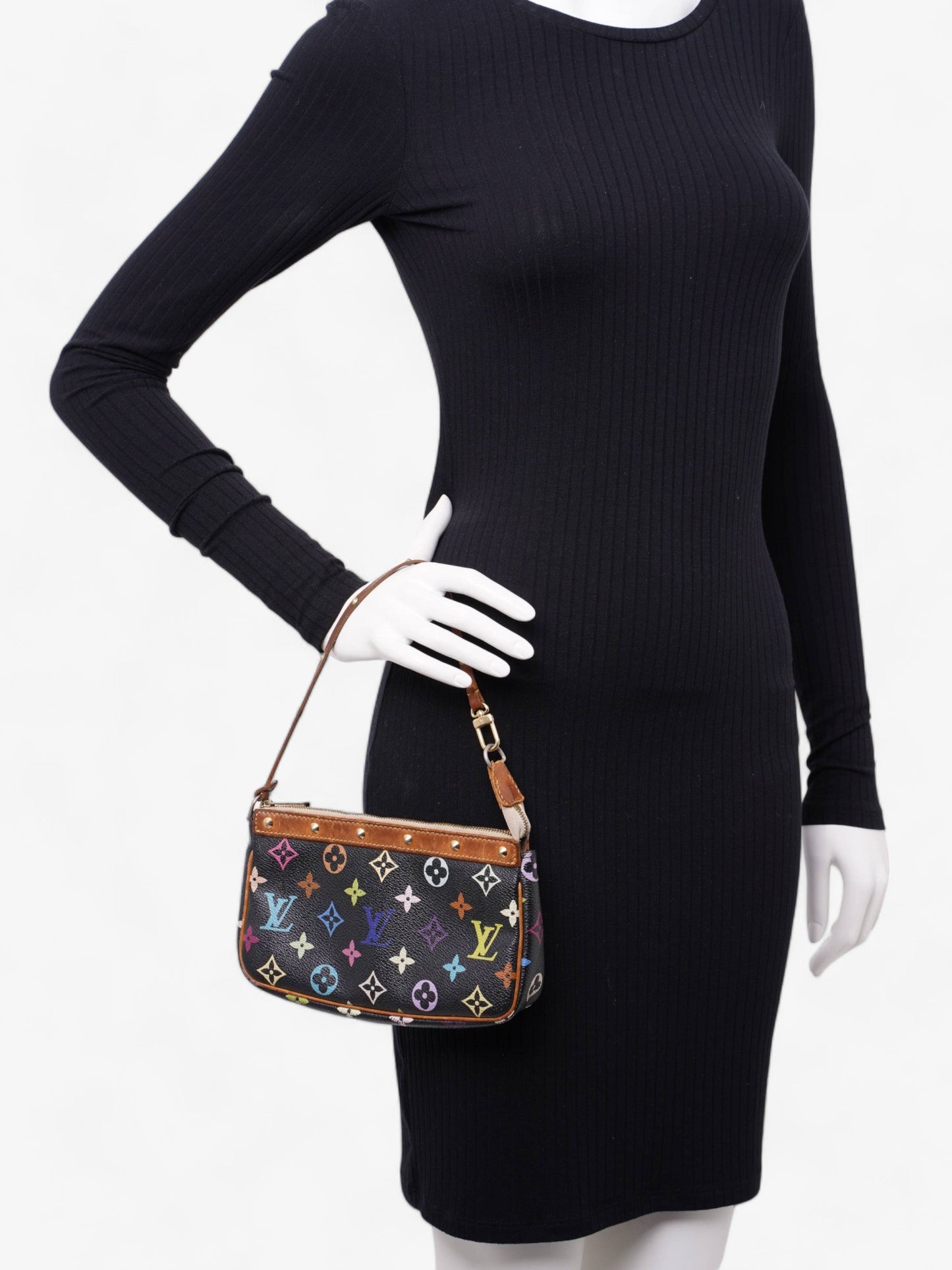 Louis Vuitton Pochette Accessoires Black / Multicolour Coated Canvas