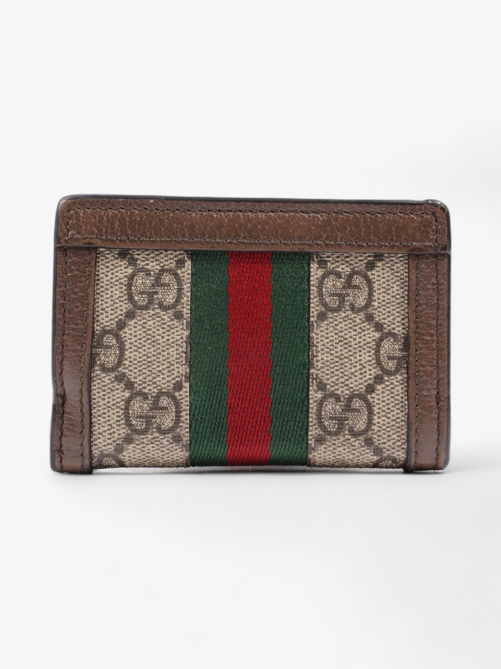 Gucci Ophidia GG French Flap Wallet GG Supreme / Red / Green Coated Canvas