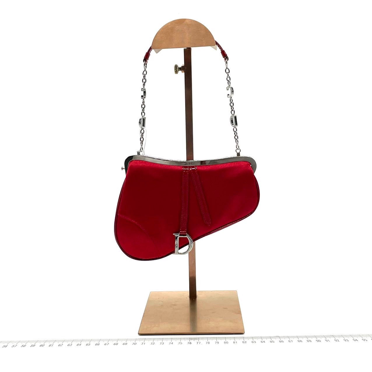 Dior Saddle Classic Clutch Mini Red Silk Satin