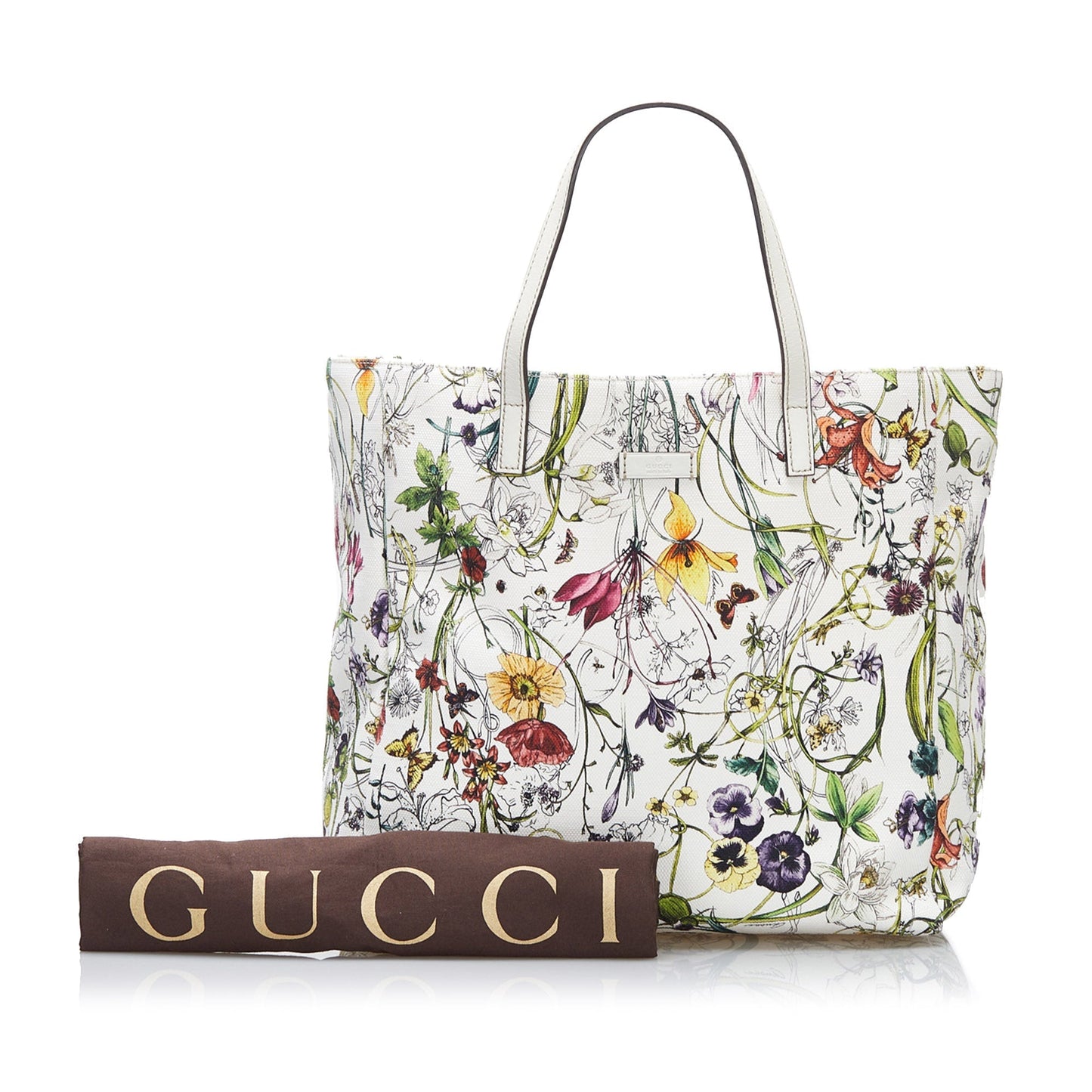 Gucci Flora White Canvas Tote