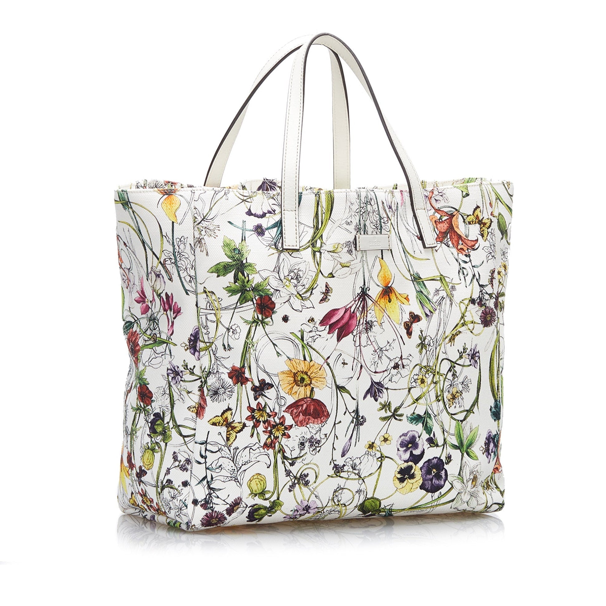 Gucci Flora White Canvas Tote