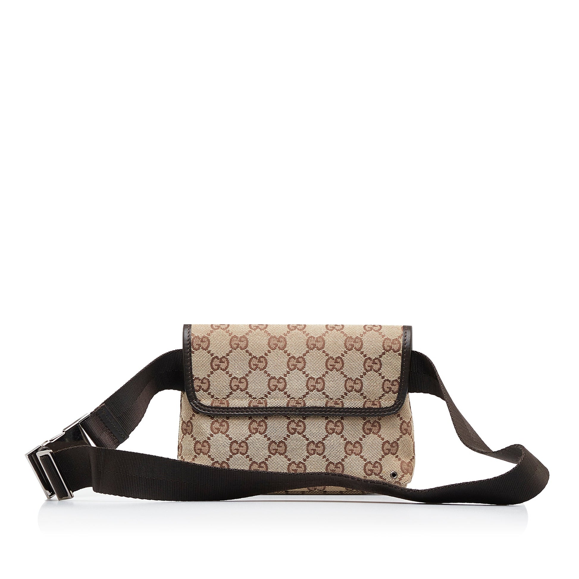 Gucci Jackie Brown Leather Canvas Crossbody