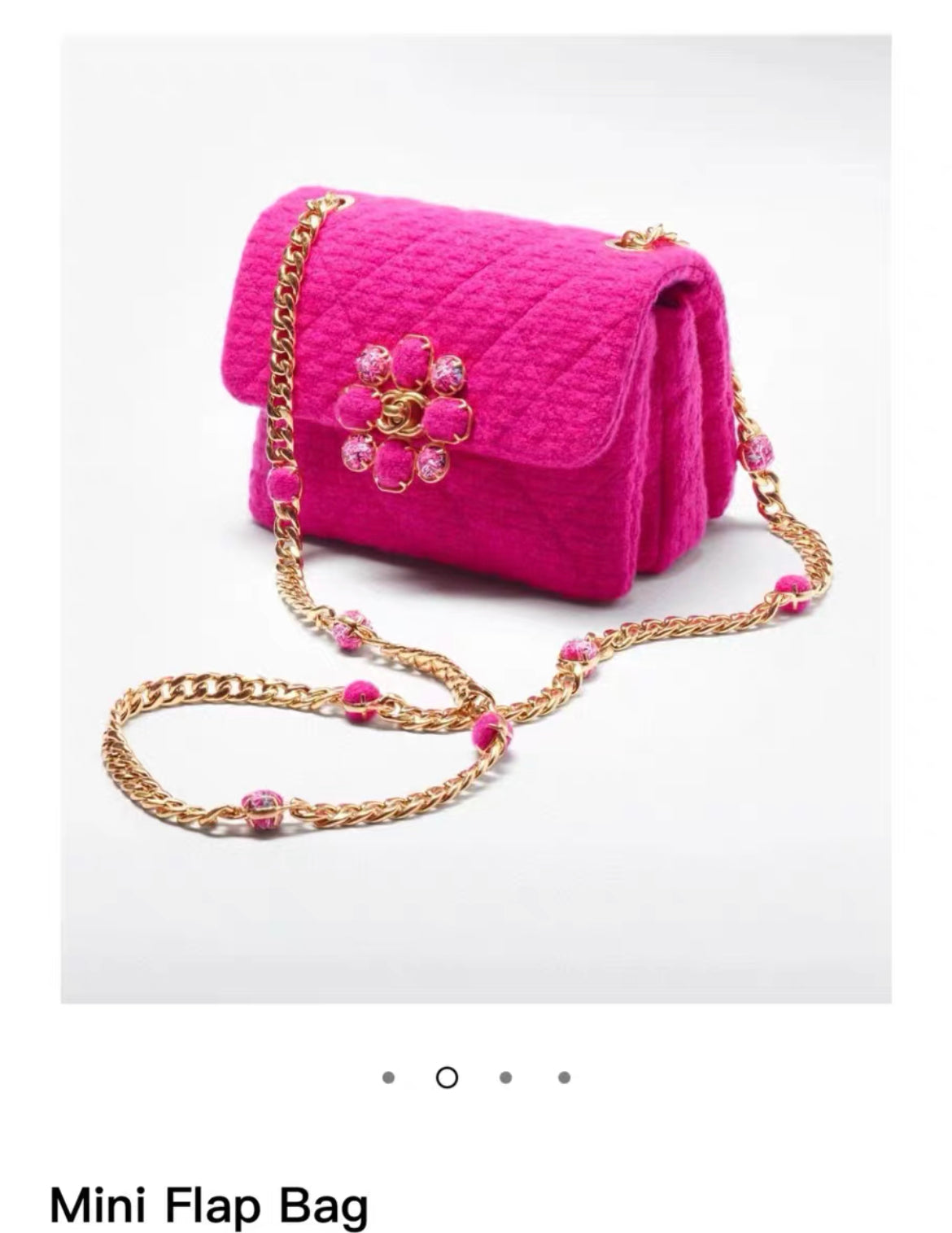 Chanel 22k pink tweed mini flap bag