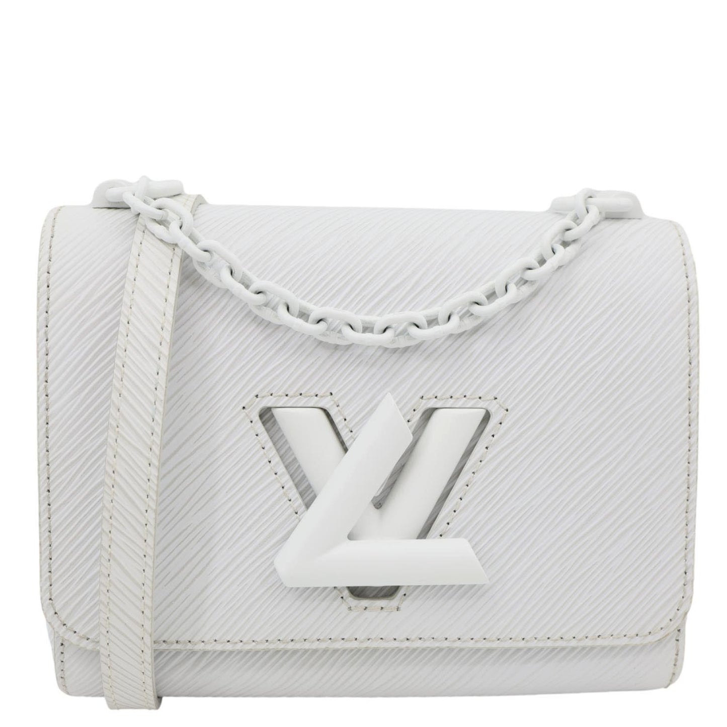 LOUIS VUITTON Twist PM Epi Leather Chain Shoulder Bag White
