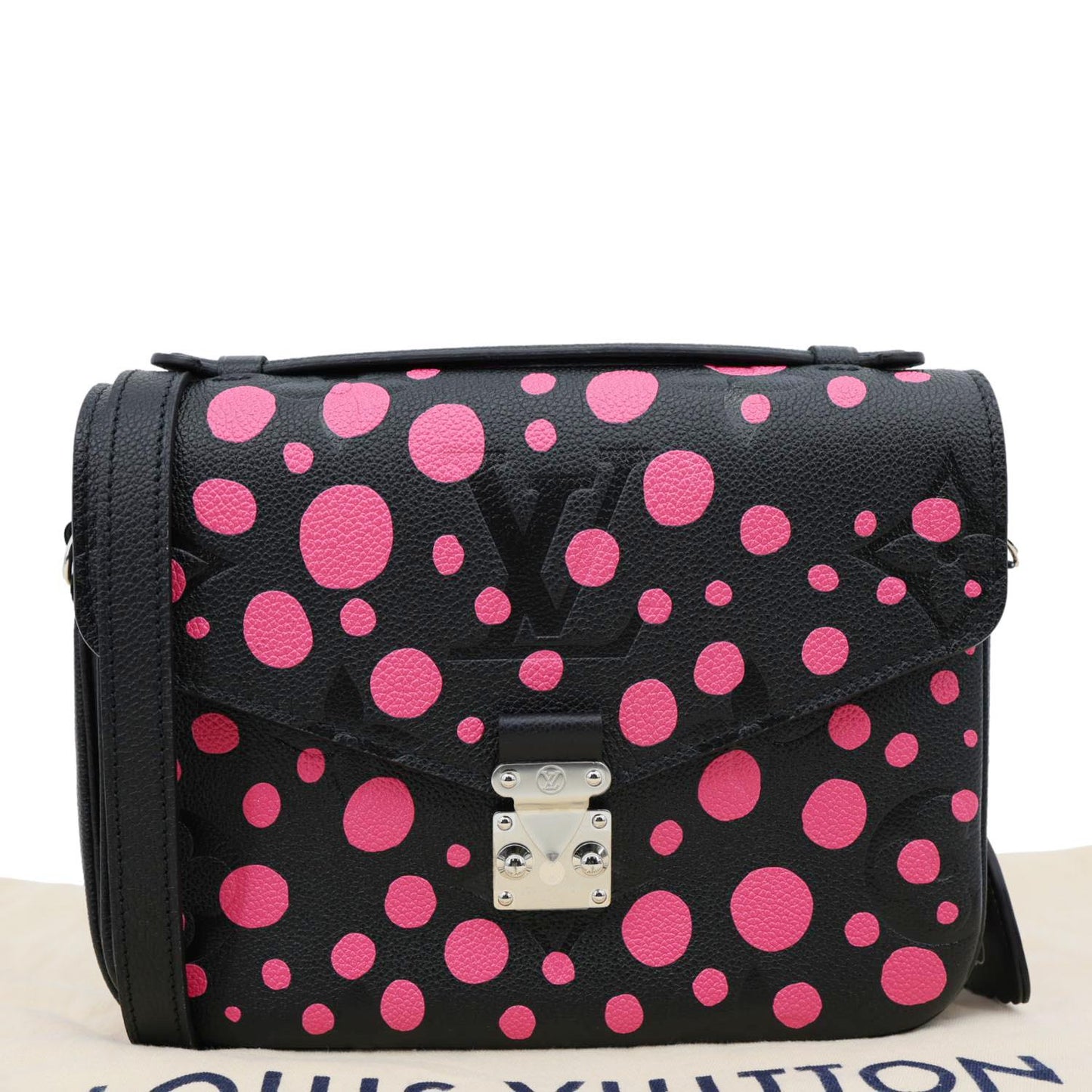 LOUIS VUITTON LV x YK Dots Métis Pochette Giant Monogram Empreinte Leather Crossbody Bag Pink