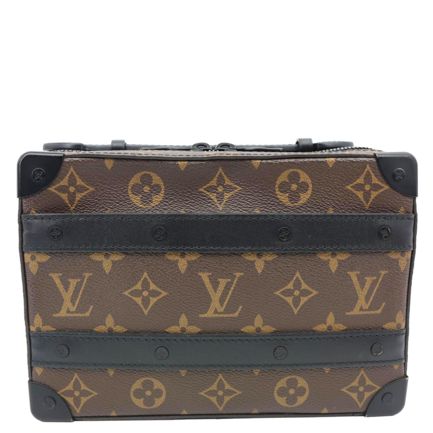 LOUIS VUITTON Handle Soft Trunk Monogram Macassar Messenger Bag Black