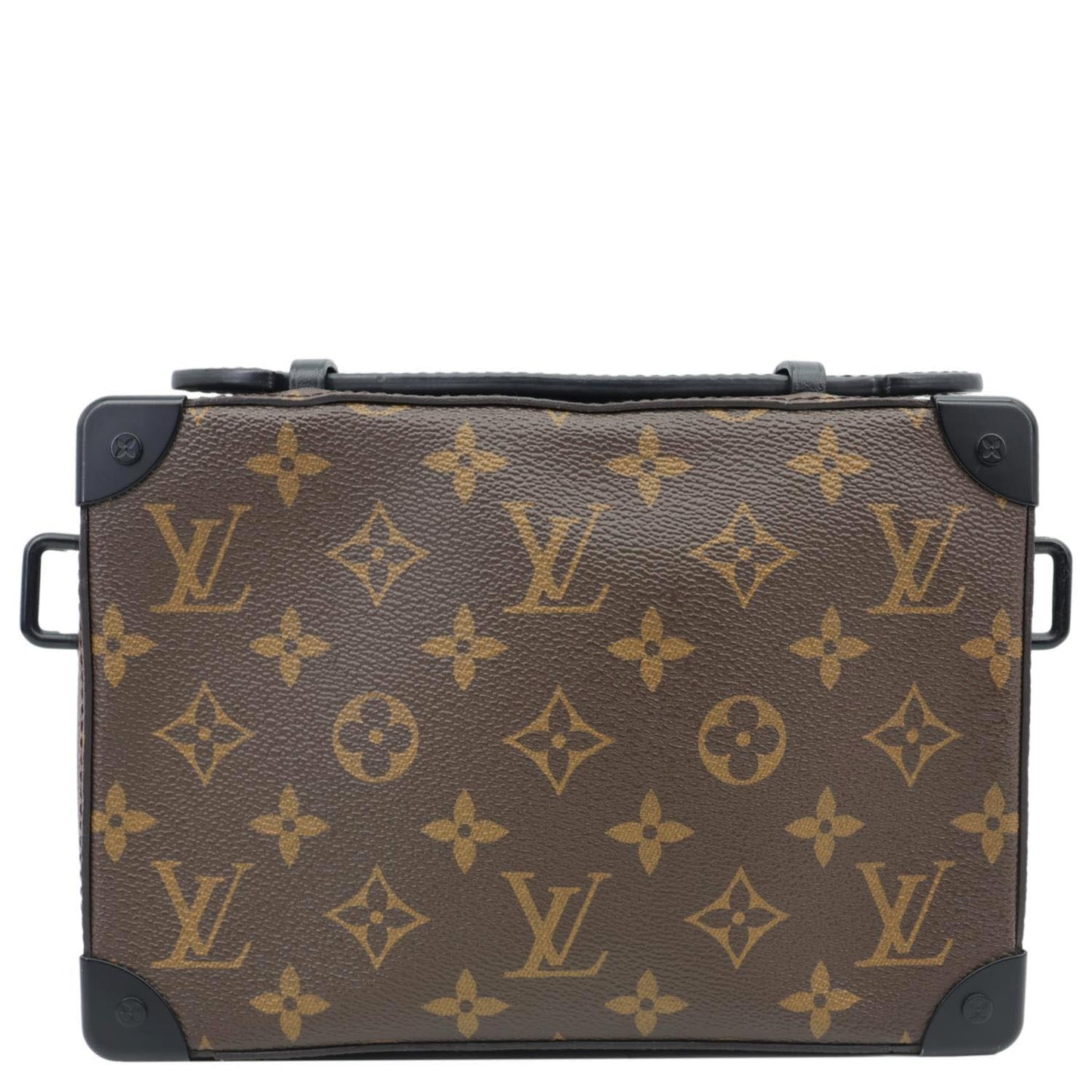 LOUIS VUITTON Handle Soft Trunk Monogram Macassar Messenger Bag Black