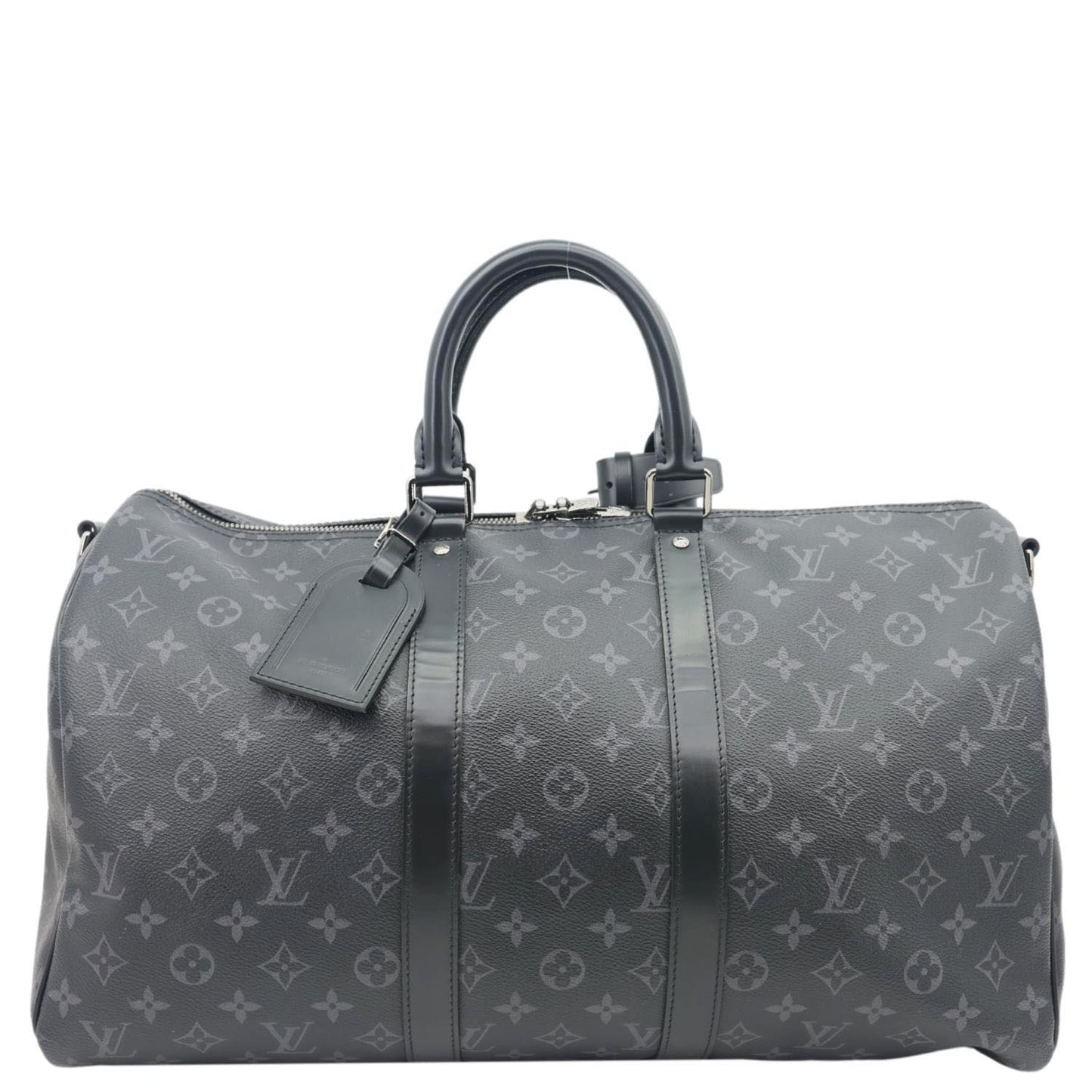 LOUIS VUITTON Keepall 45 Bandouliere Monogram Eclipse Travel Bag Black