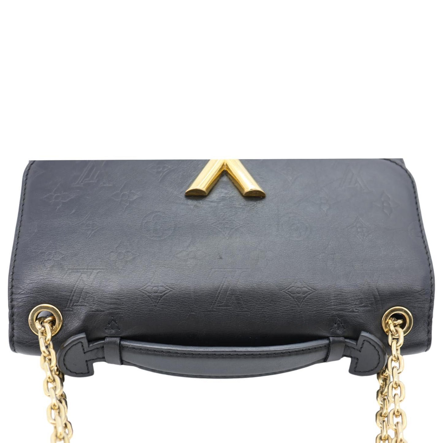 LOUIS VUITTON Very Chain Monogram Leather Chain Crossbody Bag Black