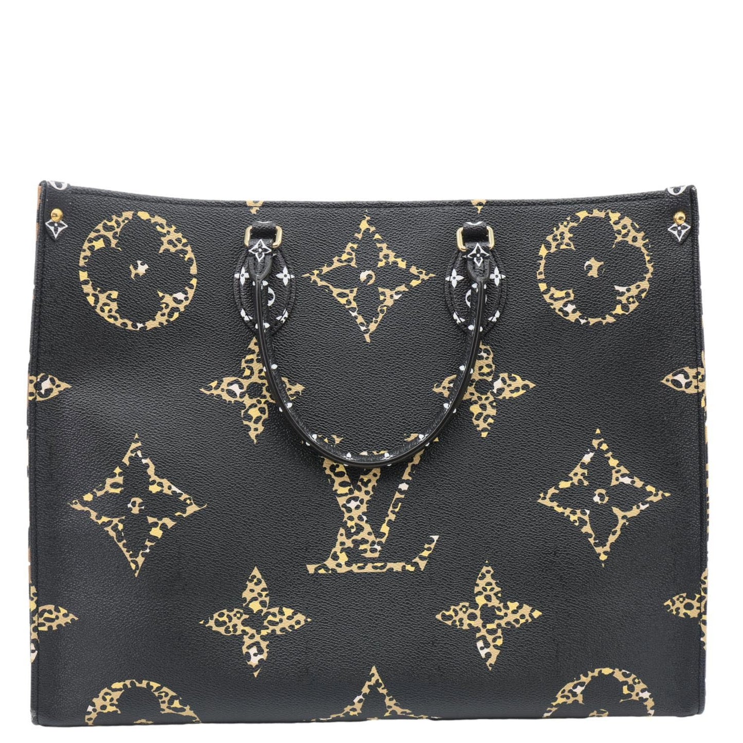 LOUIS VUITTON Onthego Jungle GM Giant Monogram Canvas Tote Shoulder Bag Black