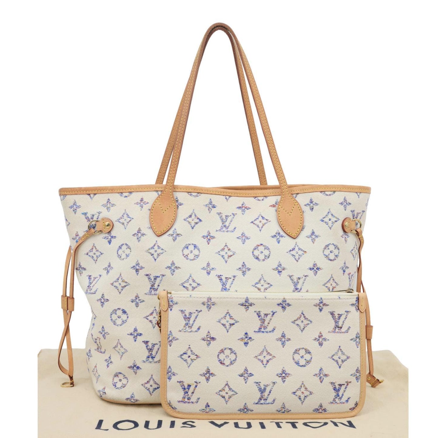 LOUIS VUITTON Neverfull MM Monogram Jacquard Shoulder Bag Beige