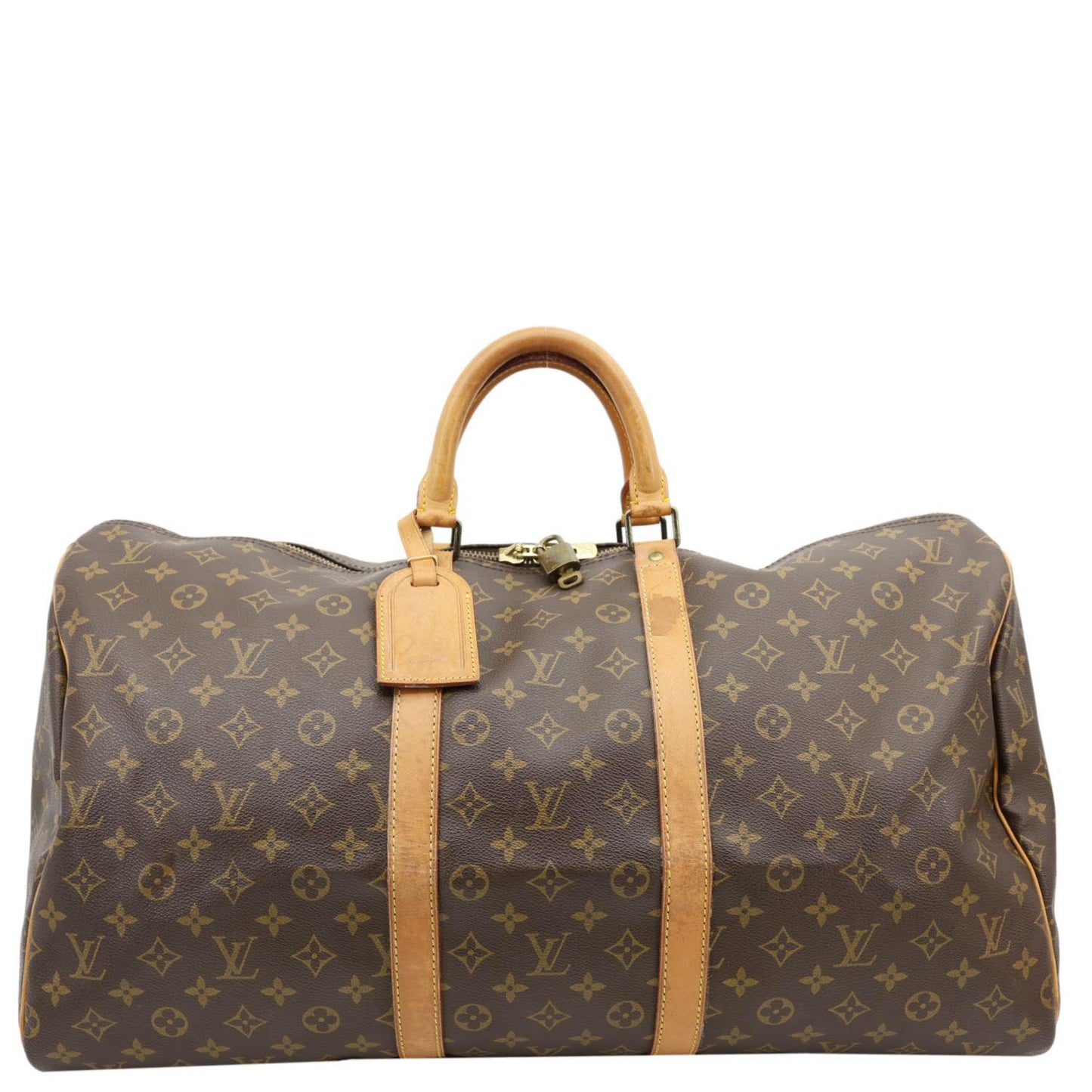 LOUIS VUITTON Keepall 55 Monogram Canvas Travel Bag Brown