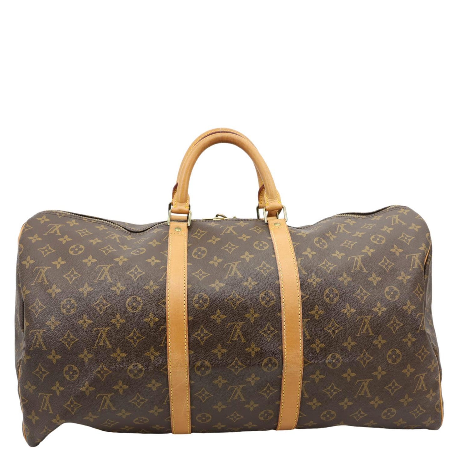 LOUIS VUITTON Keepall 55 Monogram Canvas Travel Bag Brown