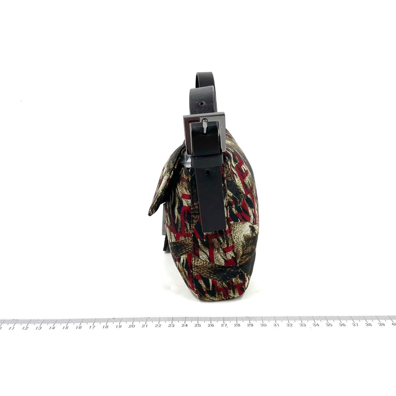FENDI Baguette Bird Printed Multicolor Canvas Shoulder Bag