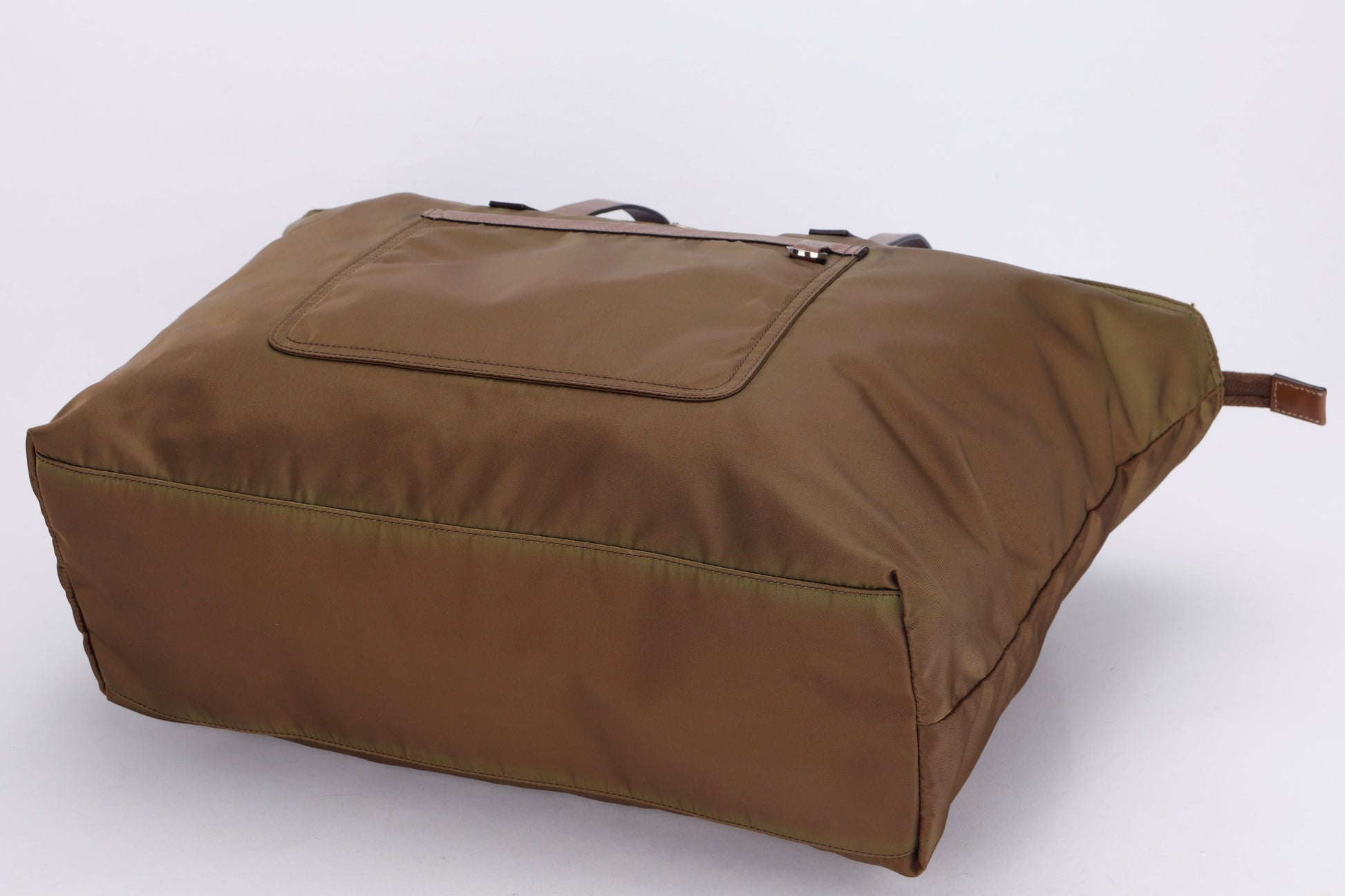 PRADA BR4338 BROWN NYLON TOTE BAG, WITH ZIPPER, CARD & DUST COVER