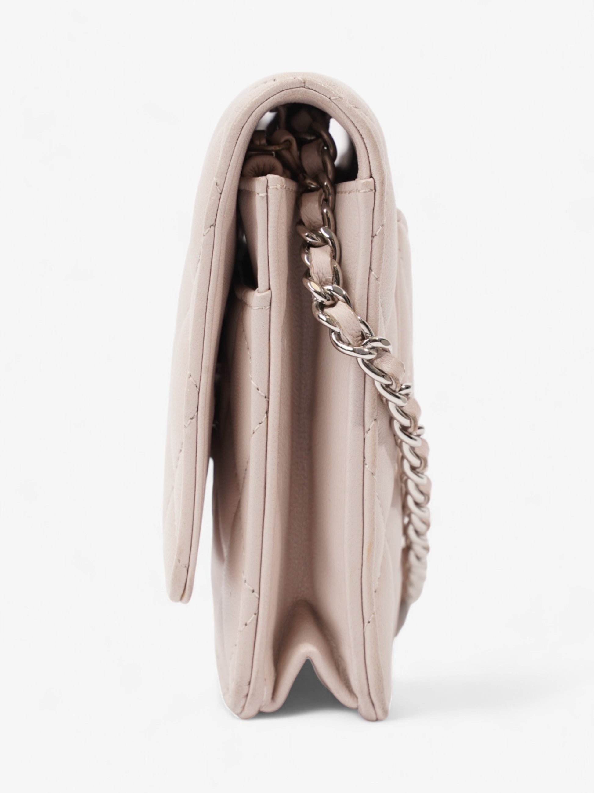 Chanel Classic Wallet On Chain Pale Pink Lambskin Leather