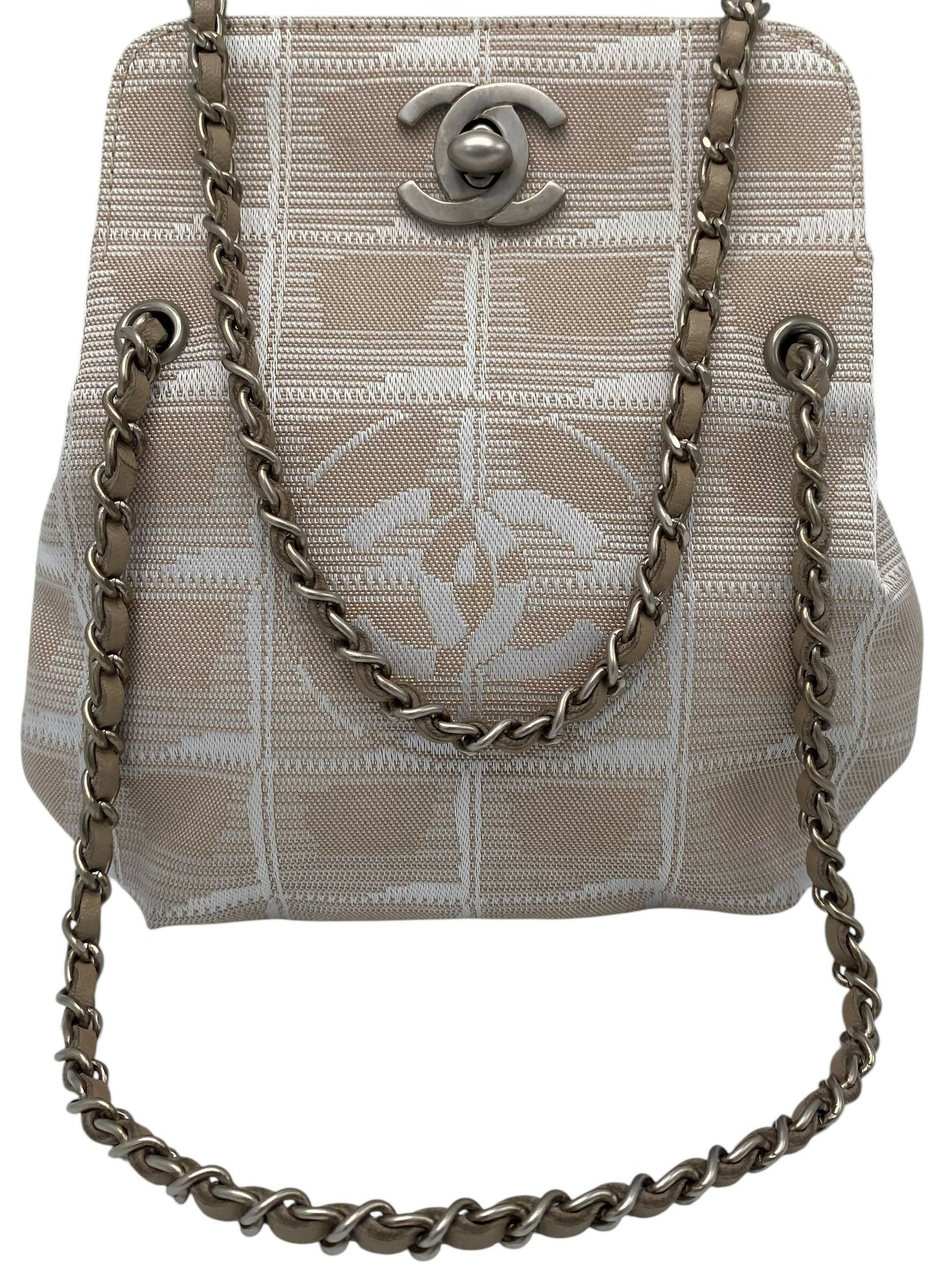 Chanel Extra Mini Beige Canvas CC Travel Ligne Bag