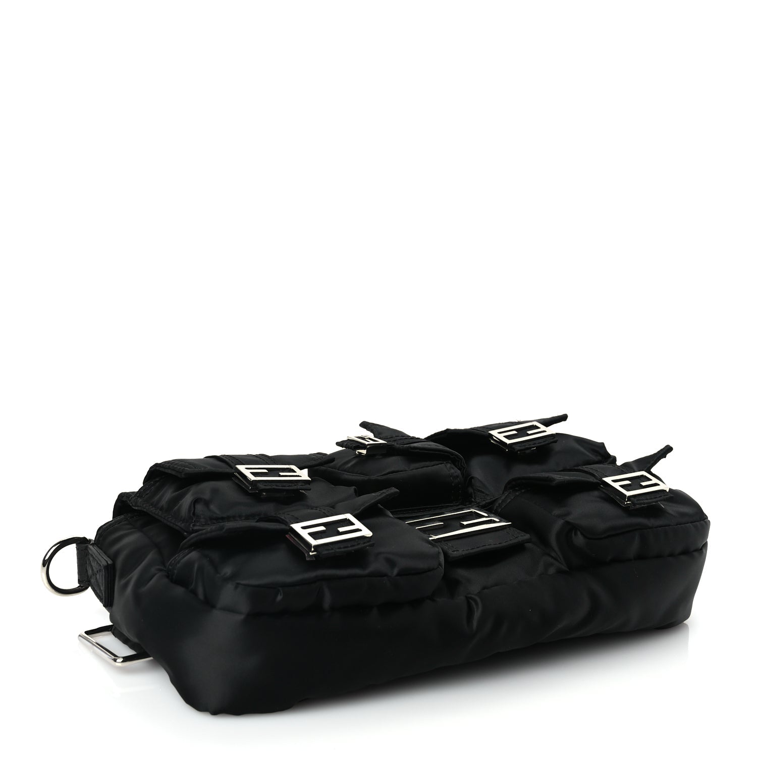 Fendi Econyl Cuoio Romano Multipocket Baguette Black