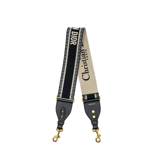 Dior Shoulder Strap Oblique Canvas Black