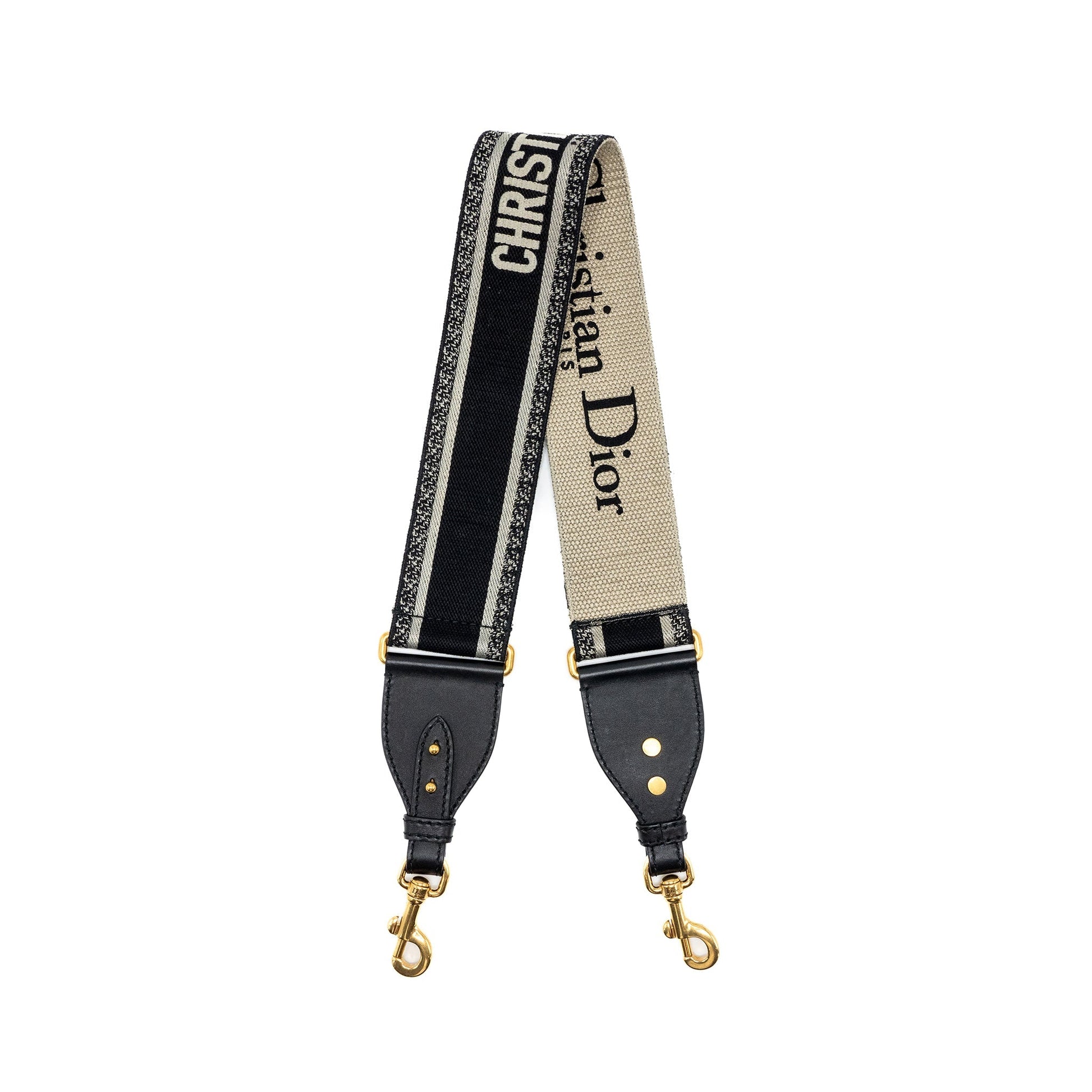 Dior Shoulder Strap Oblique Canvas Black