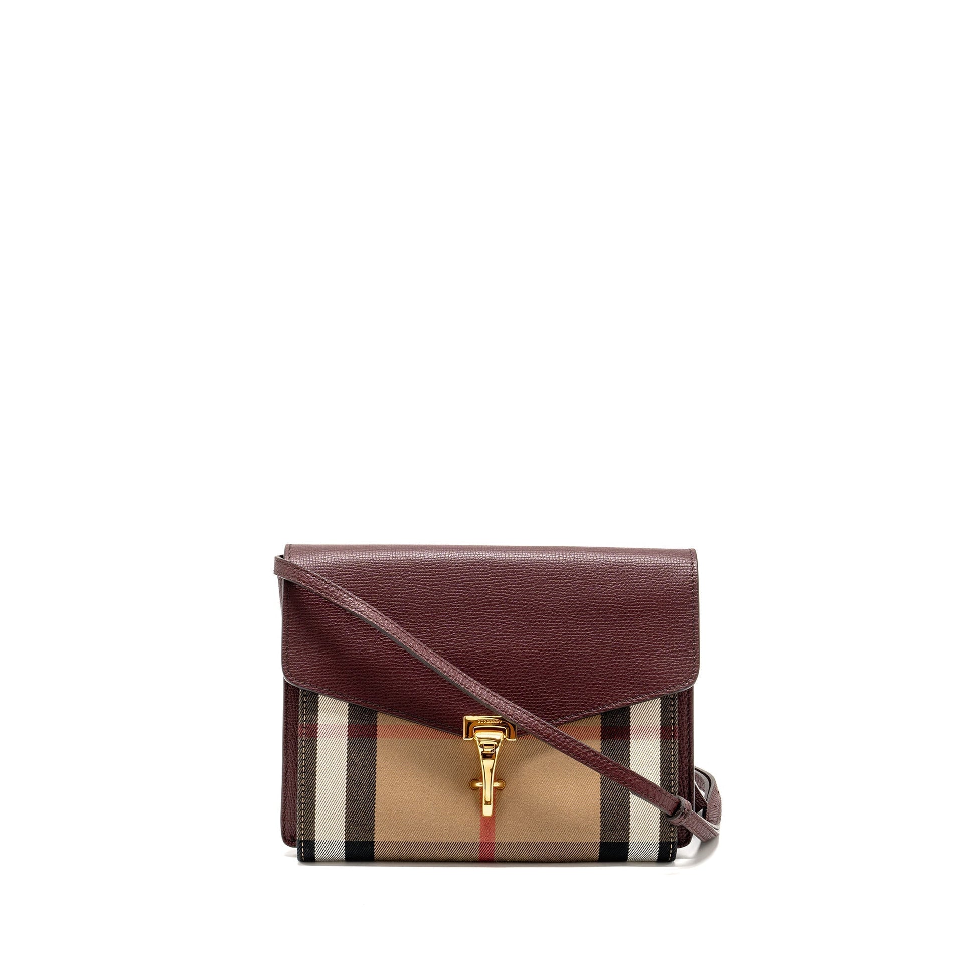 Burberry Ho Check Crossbody Bag Canvas/ Calfskin Leather Multicolour Brown GHW