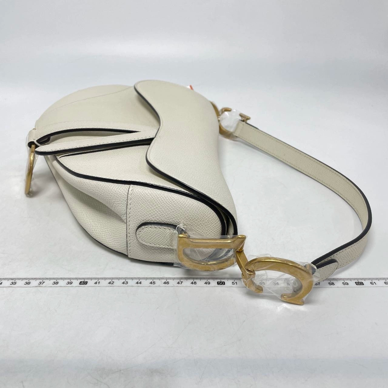 Dior Saddle Medium 2020 Grained Leather Handbag White