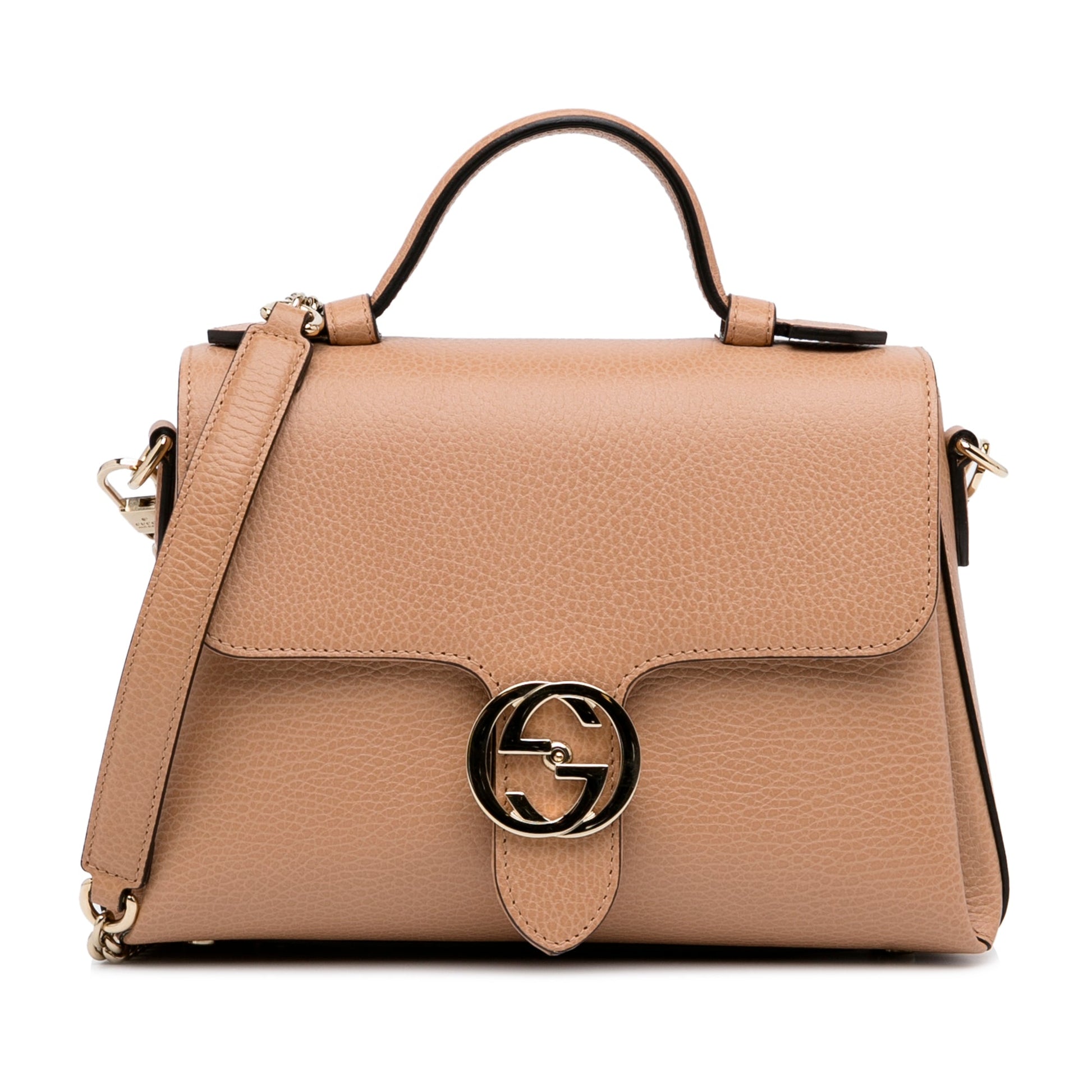 Gucci Interlocking G Brown Leather Calfskin Crossbody