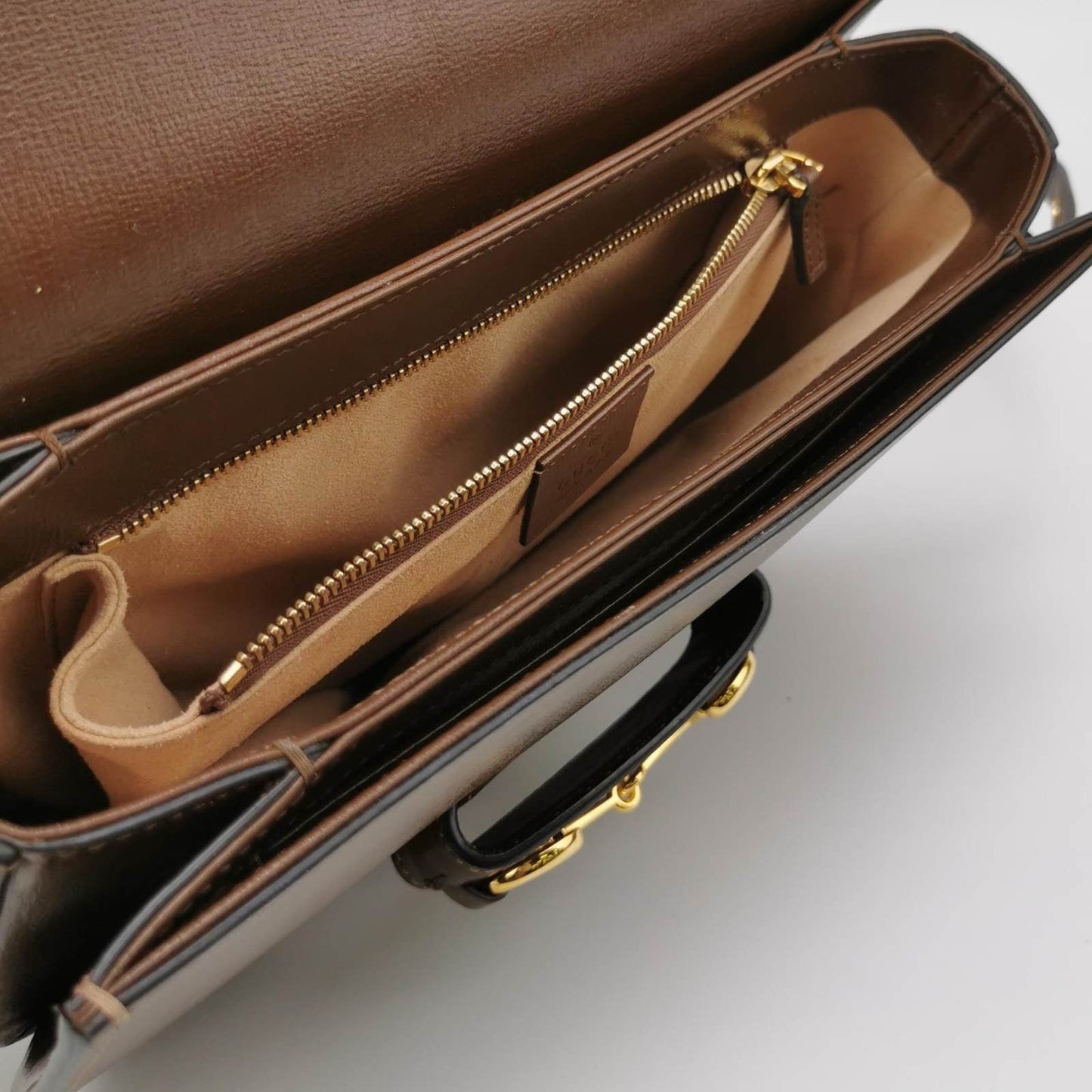 Gucci 1955 Horsebit Shoulder Bag Caramel Brown Small Leather