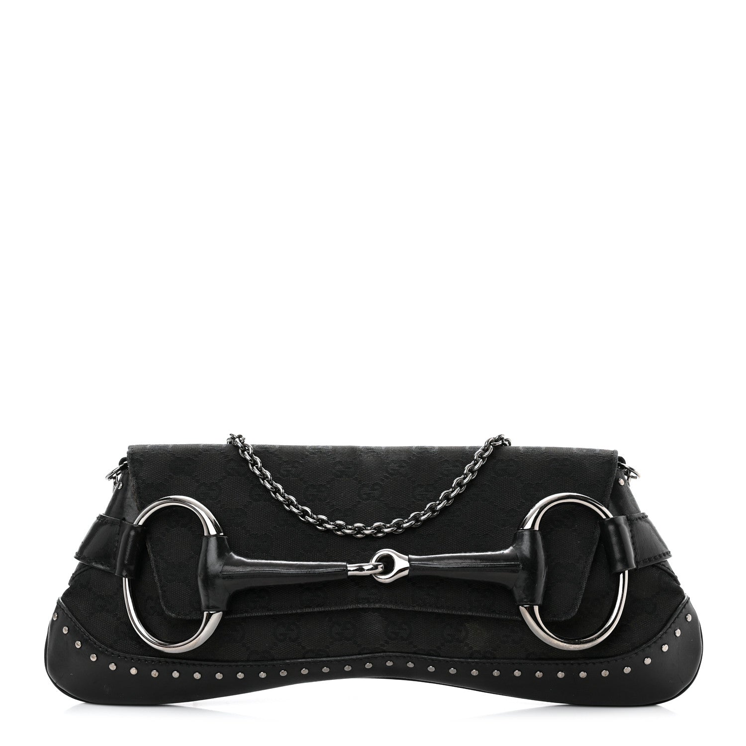 Gucci Horsebit 1955 Cloth Black Monogram Shoulder bag