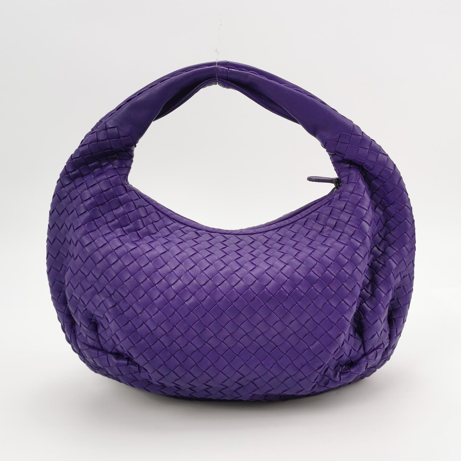 Bottega Veneta Belly Hobo Intrecciato Lambskin Leather Purple Medium 40cm