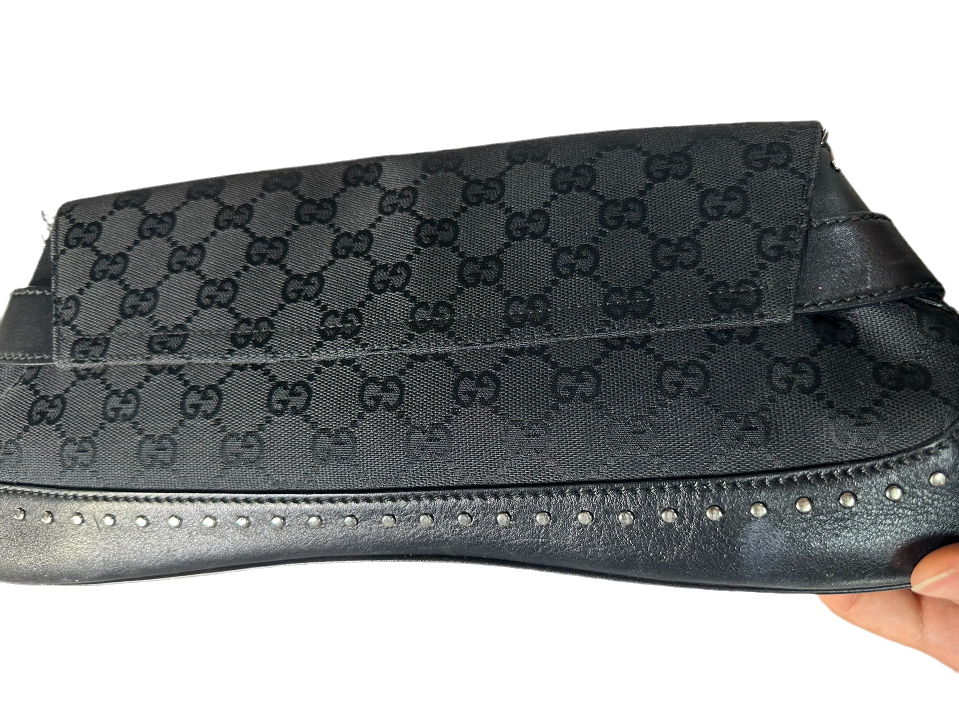 Gucci Horsebit 1955 Cloth Black Monogram Shoulder bag