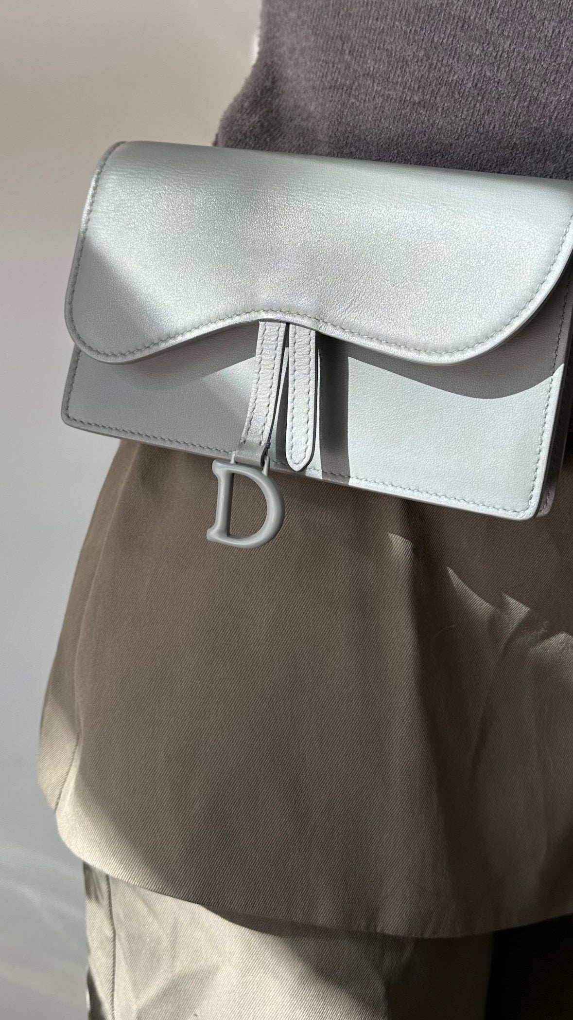CHRISTIAN DIOR Saddle Rectangular Belt Bag Blue