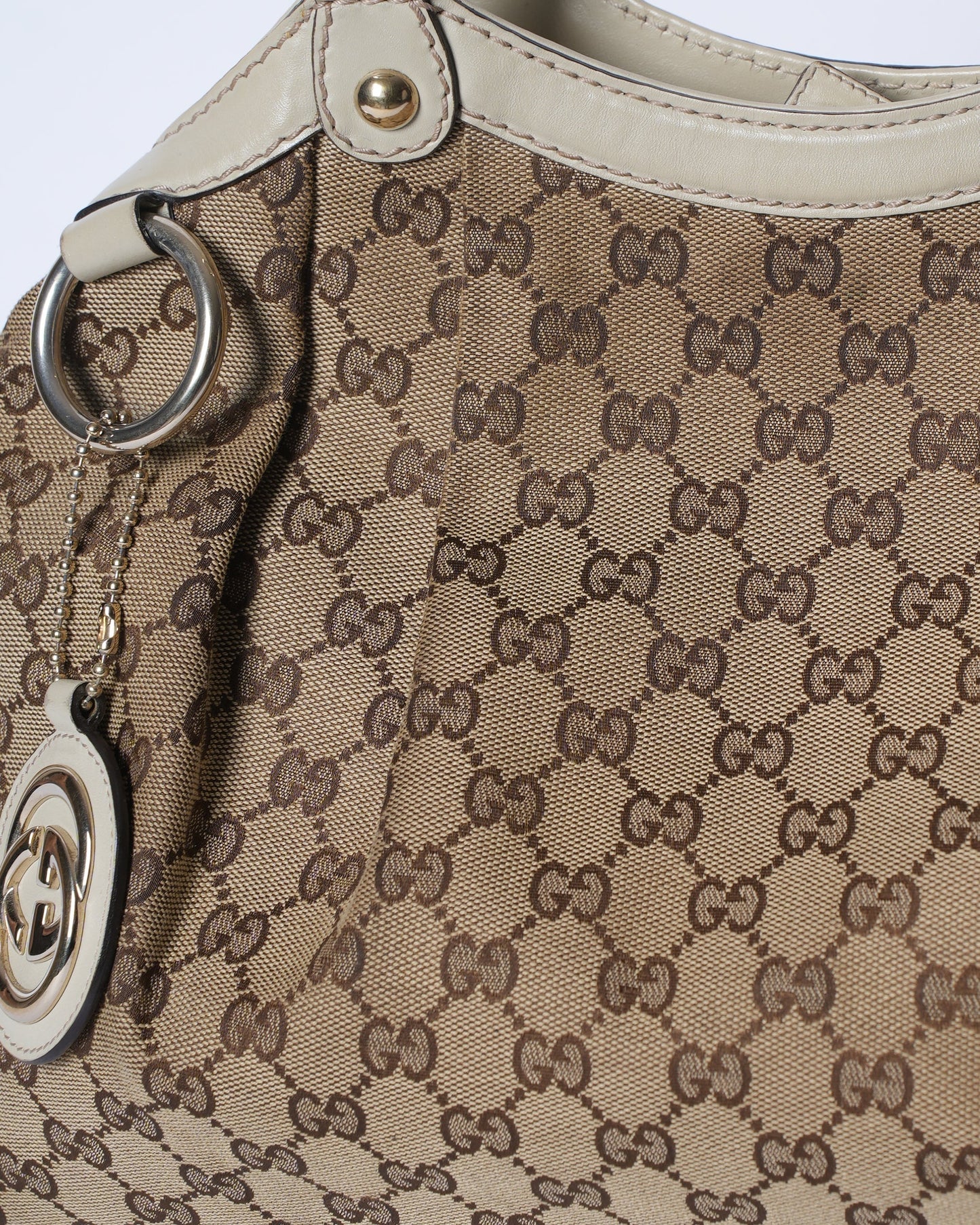 Gucci Lou Leather Canvas Tote