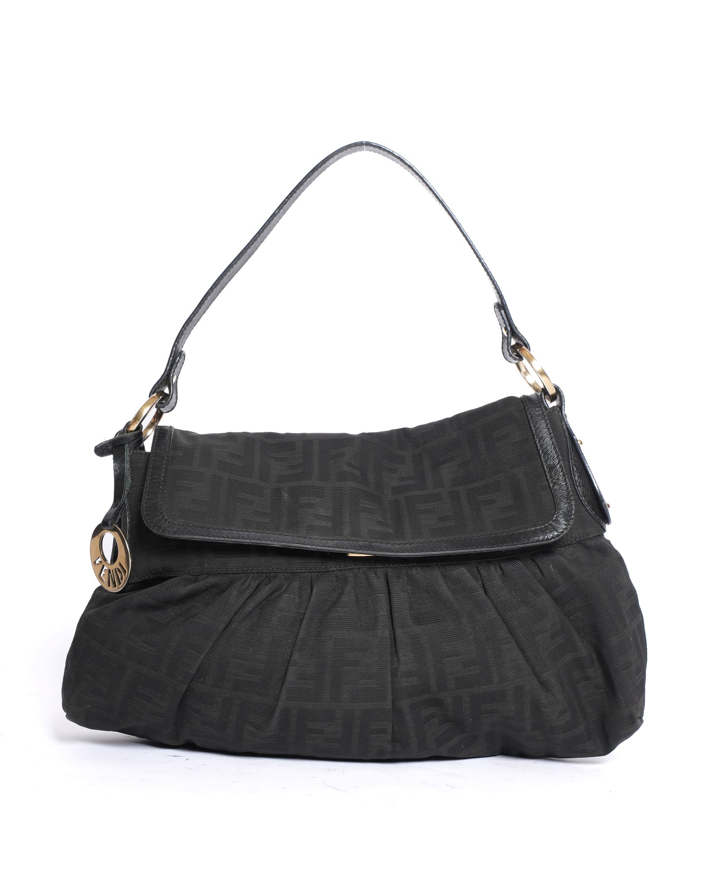 Fendi Black Zucca Canvas Chef Shoulder Bag