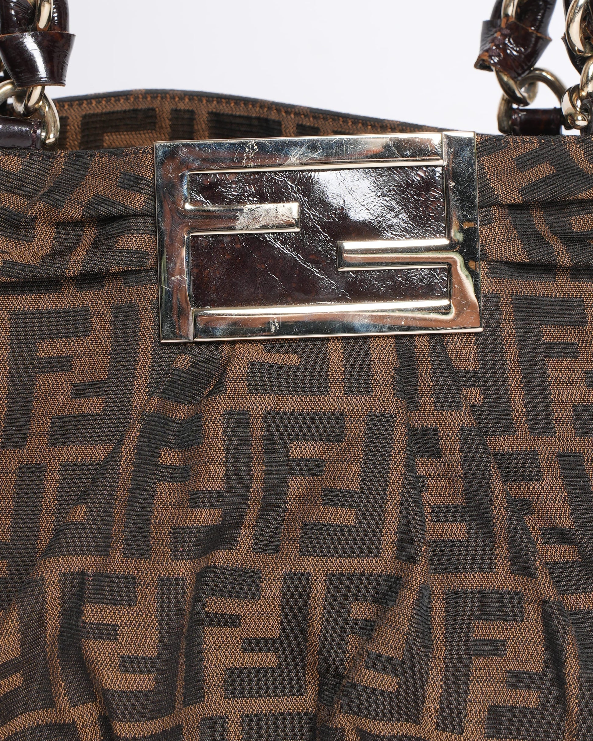 Fendi Tobacco Zucca Mia Shoulder Bag