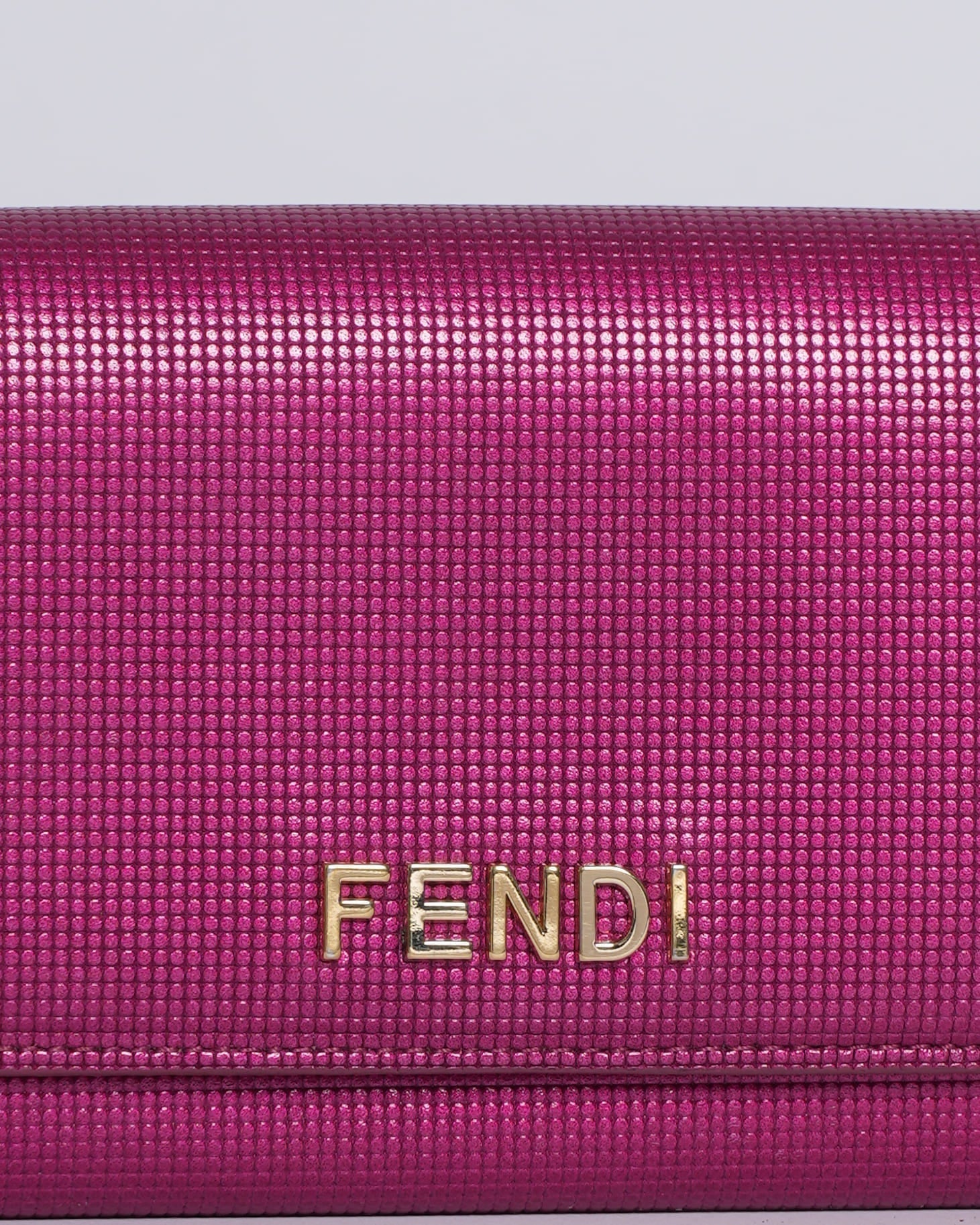 Fendi magenta leather logo flap continental wallet