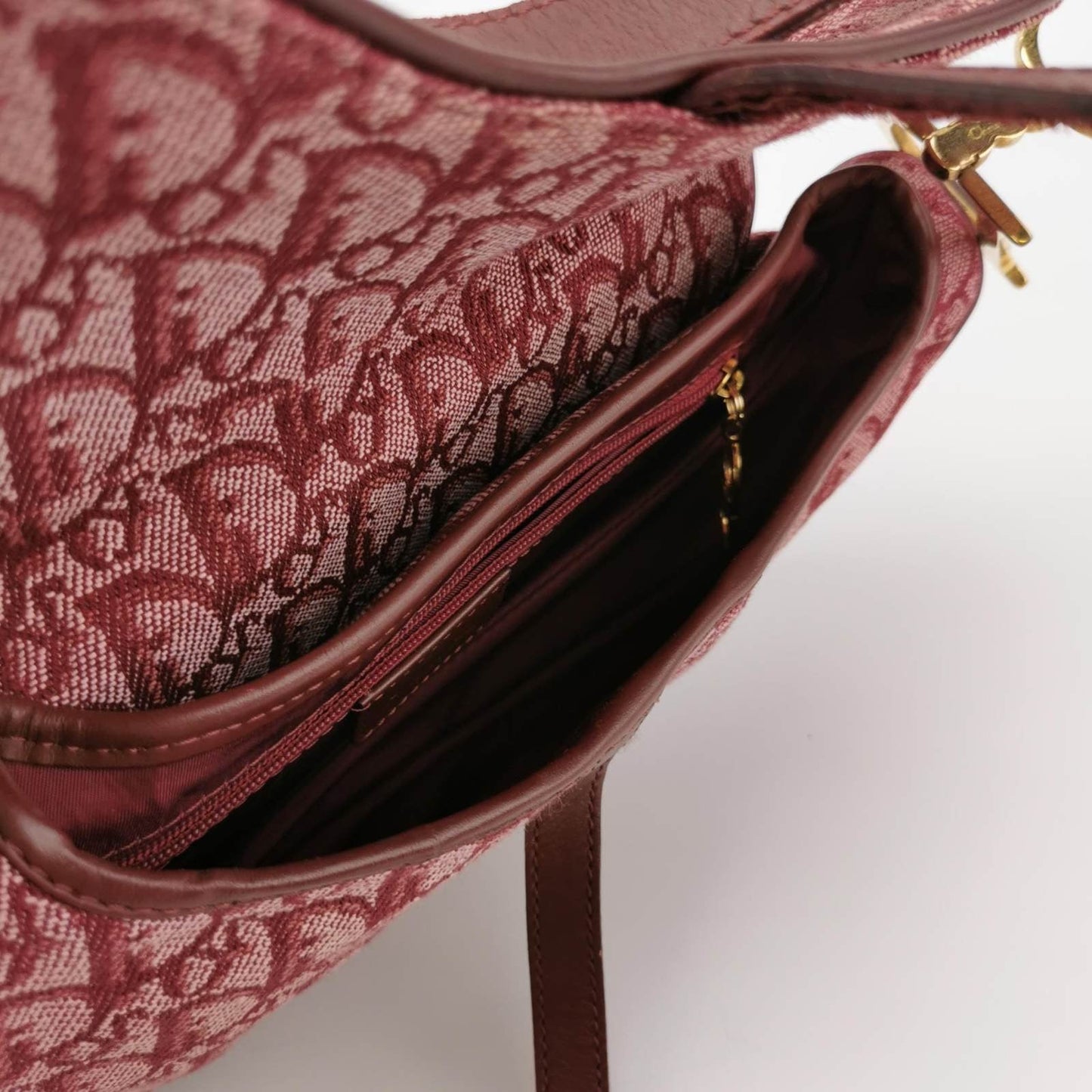 Dior Saddle Red Burgundy Oblique Shoulder bag
