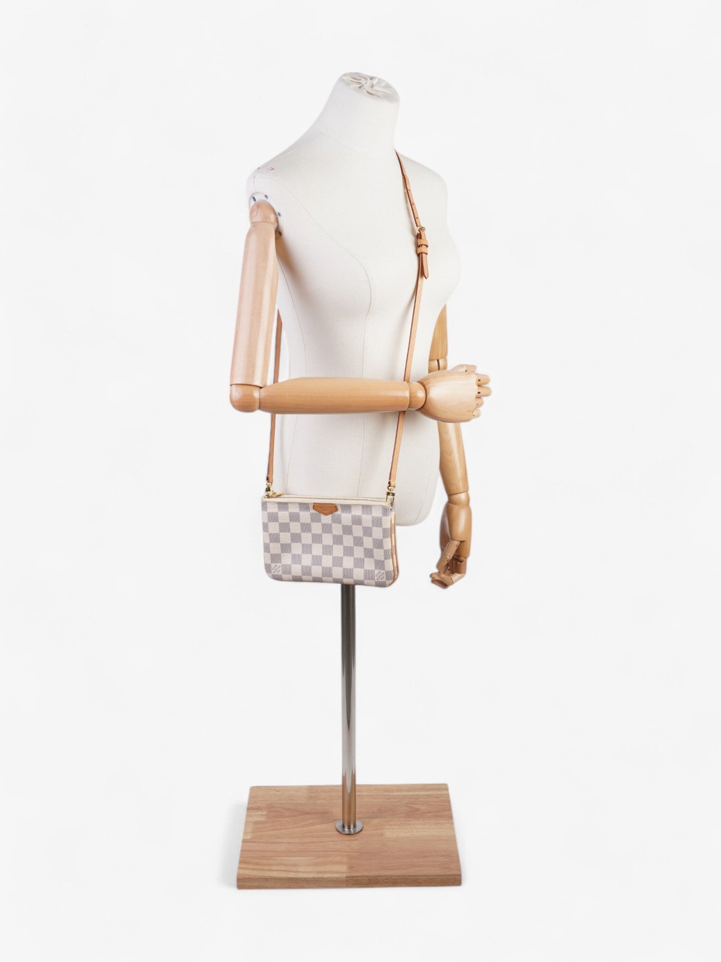 Louis Vuitton Pochette Double Zip Damier Azur Coated Canvas