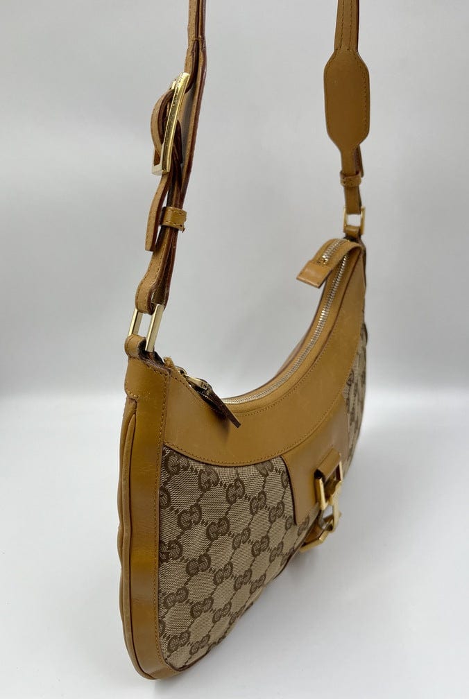 Gucci Jackie Leather Canvas Shoulder Bag Style 19