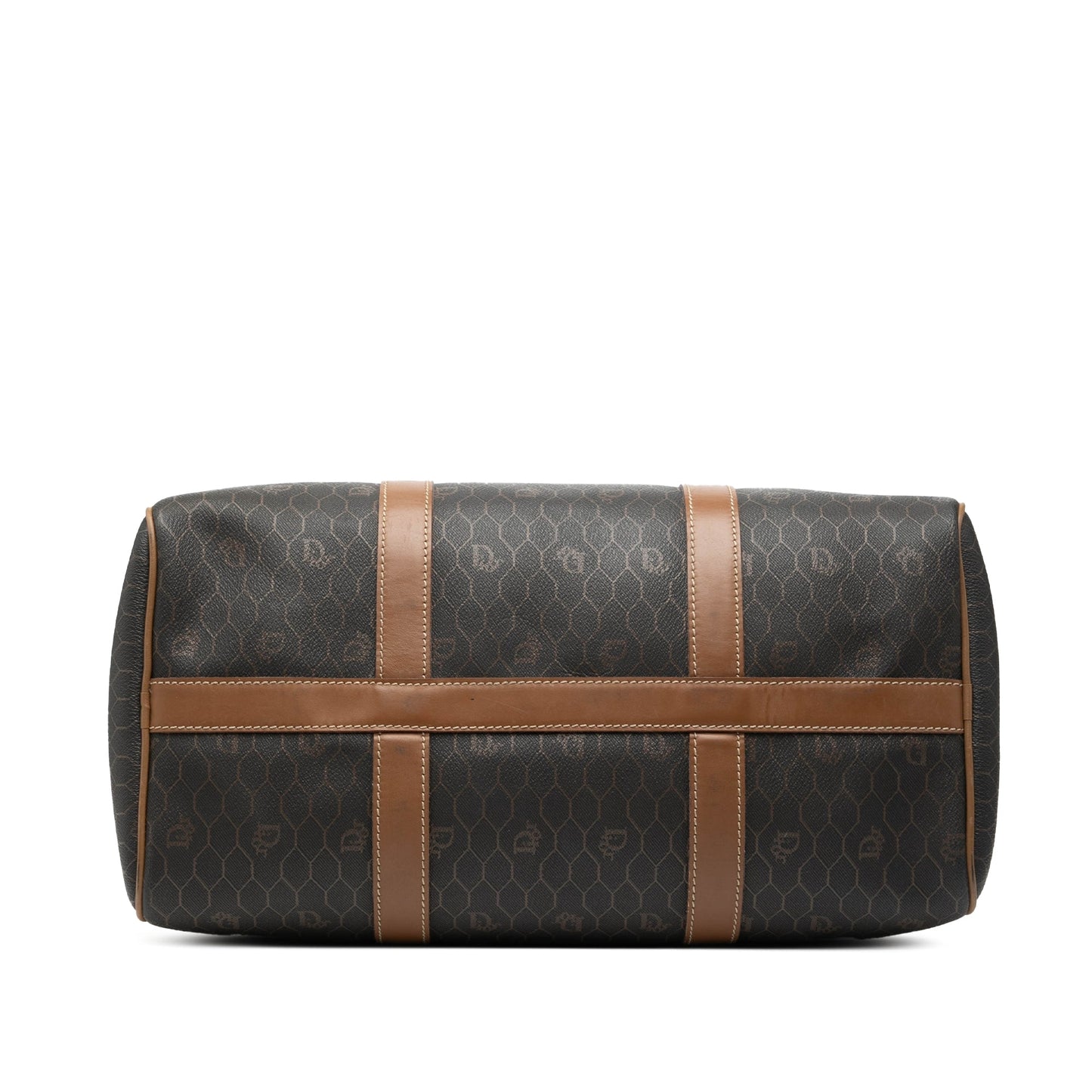 Black Dior Honeycomb Coated Canvas Boston Bag