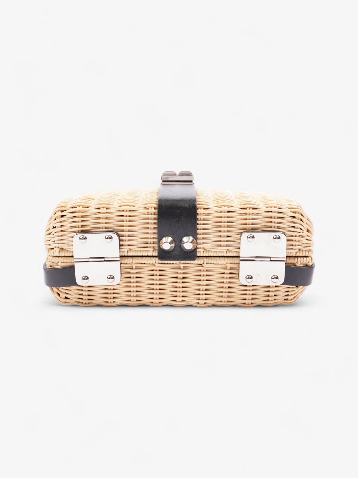 Prada Wicker Top Handle Black / Natural Wicker