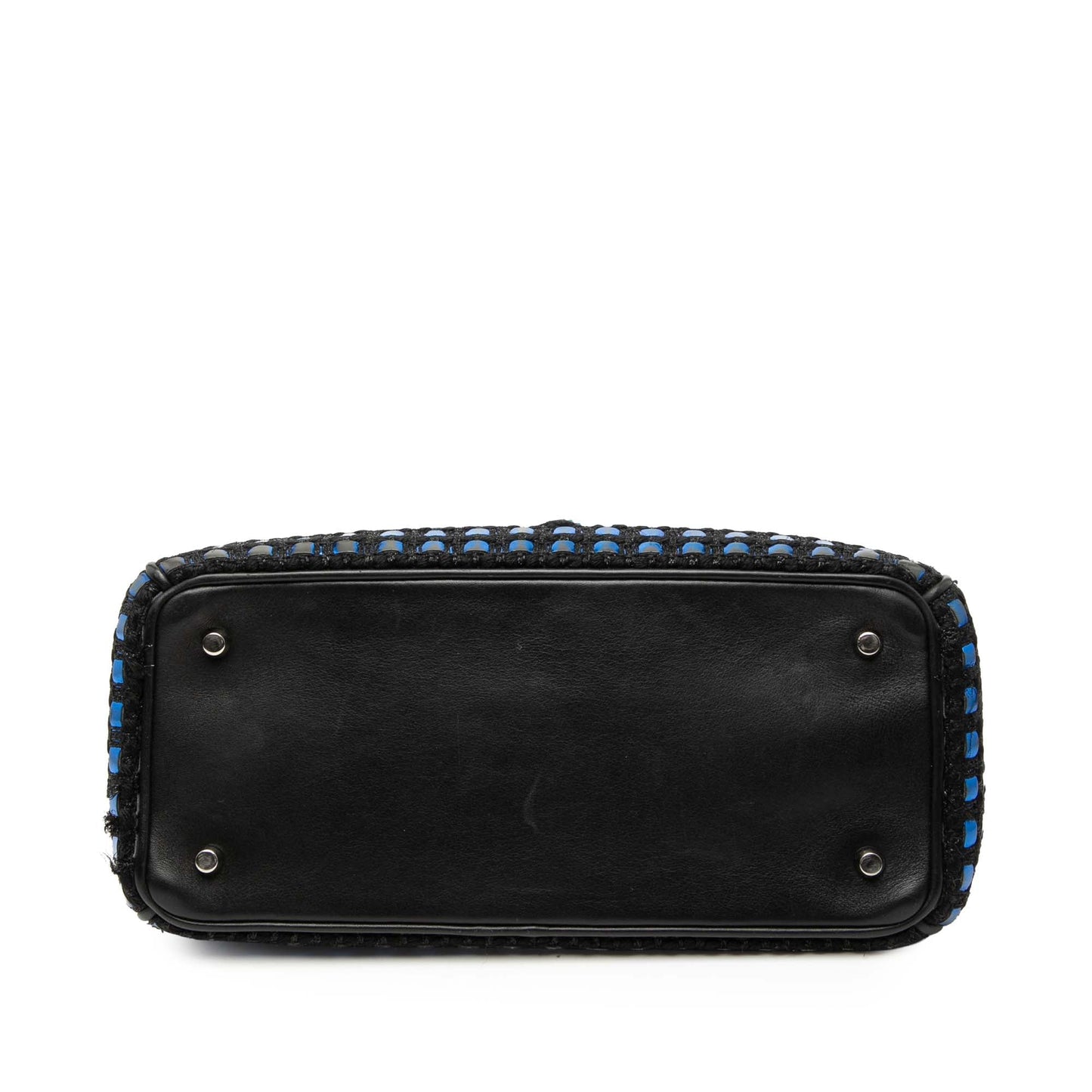Blue Dior Small Tweed Patch Diorissimo Tote Satchel