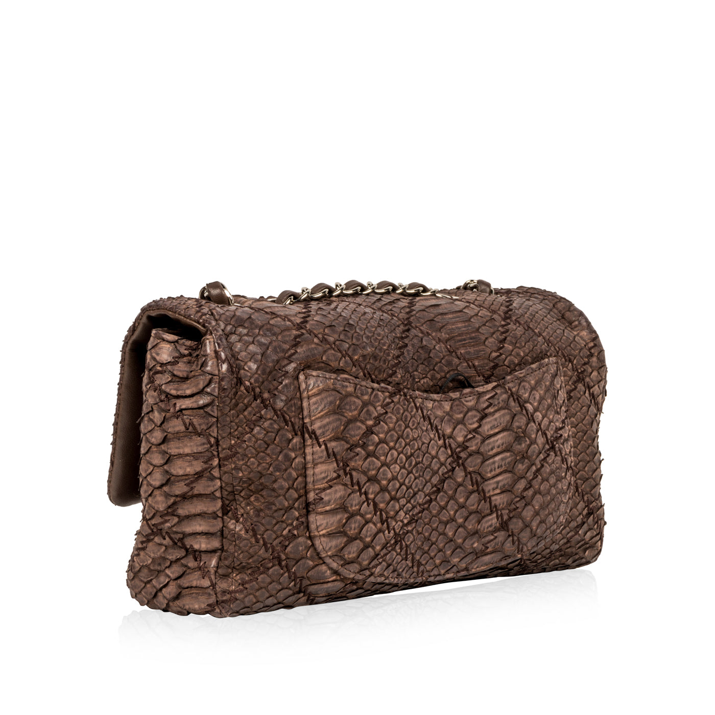 Chanel Python Flap Bag Brown