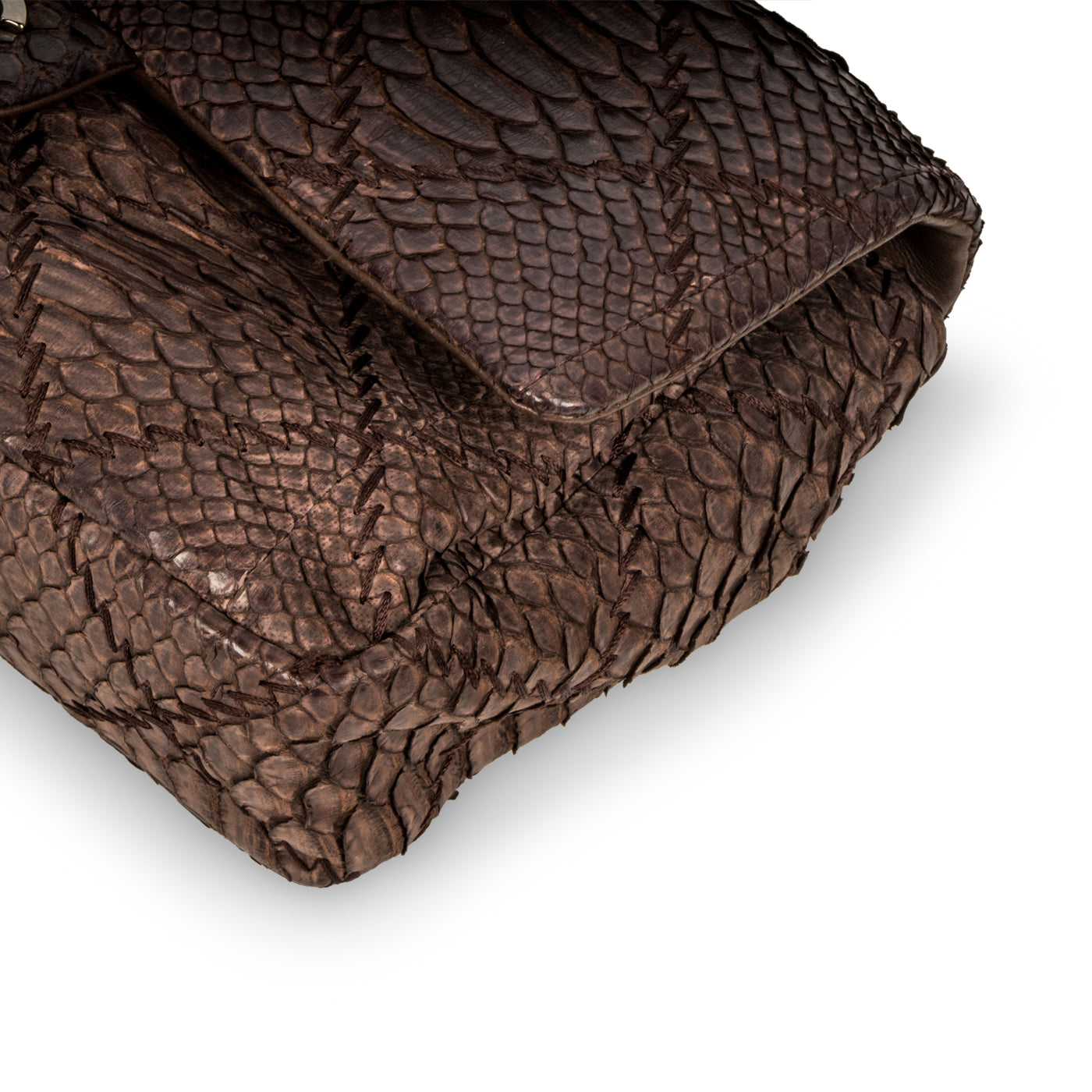 Chanel Python Flap Bag Brown