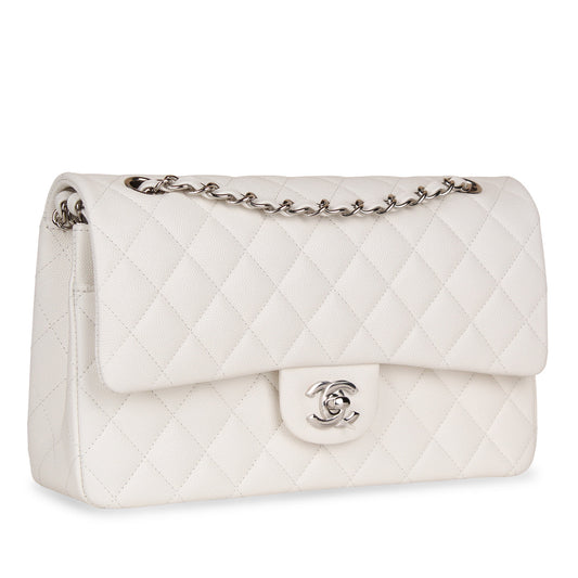 Chanel Classic Flap Bag - Small White Caviar