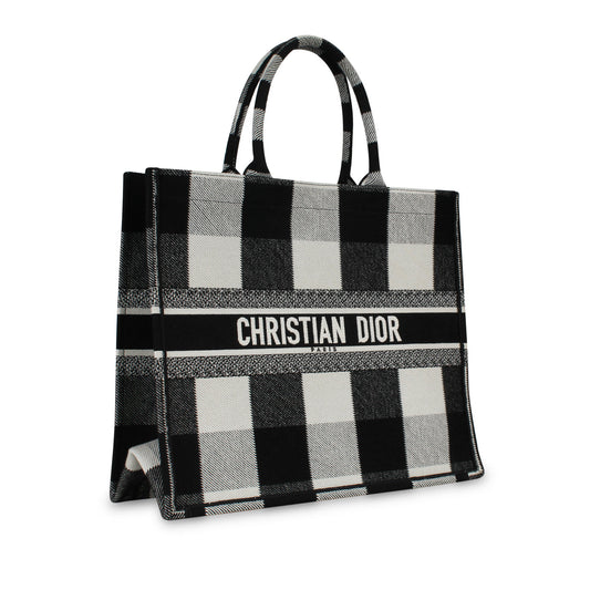 Dior Book Tote Leather Canvas Tote