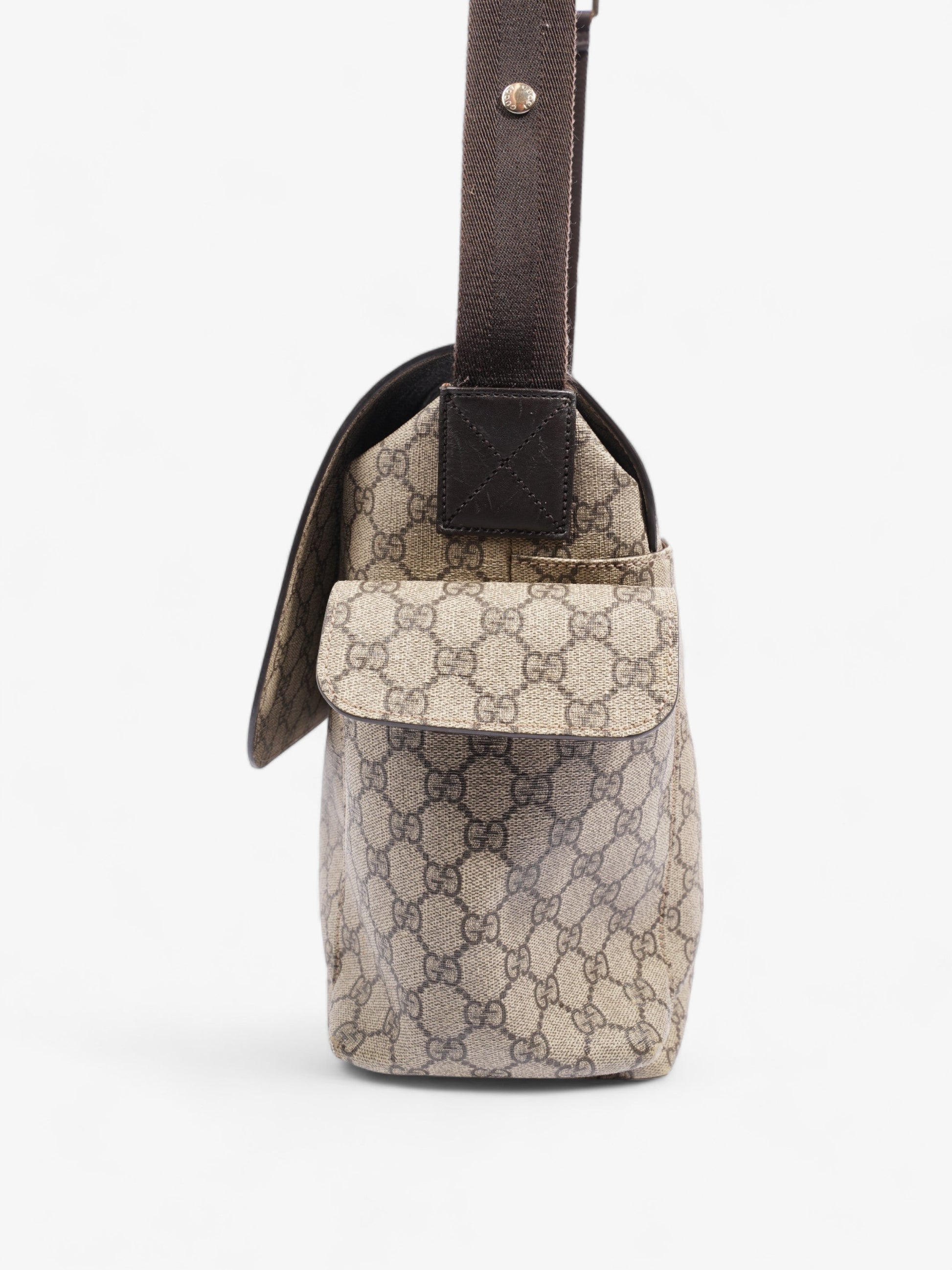 Gucci Baby Changing Bag Beige And Ebony GG Supreme Coated Canvas