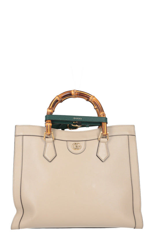 GUCCI Diana Medium Tote Bag Leather Beige
